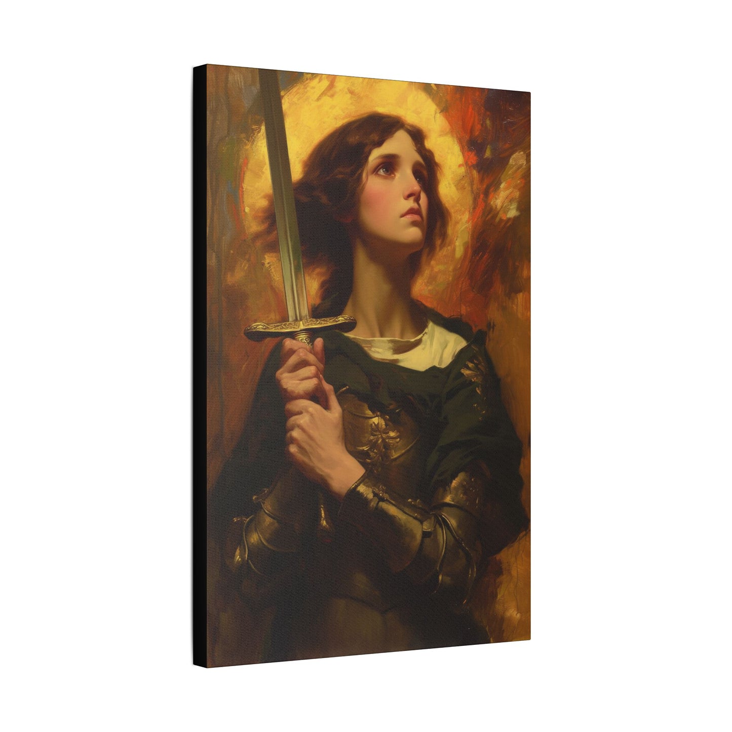 Portrait of Saint Joan of Arc - Museum Wrapped Canvas - Sanctified Souls Print - Religious Art for your Home