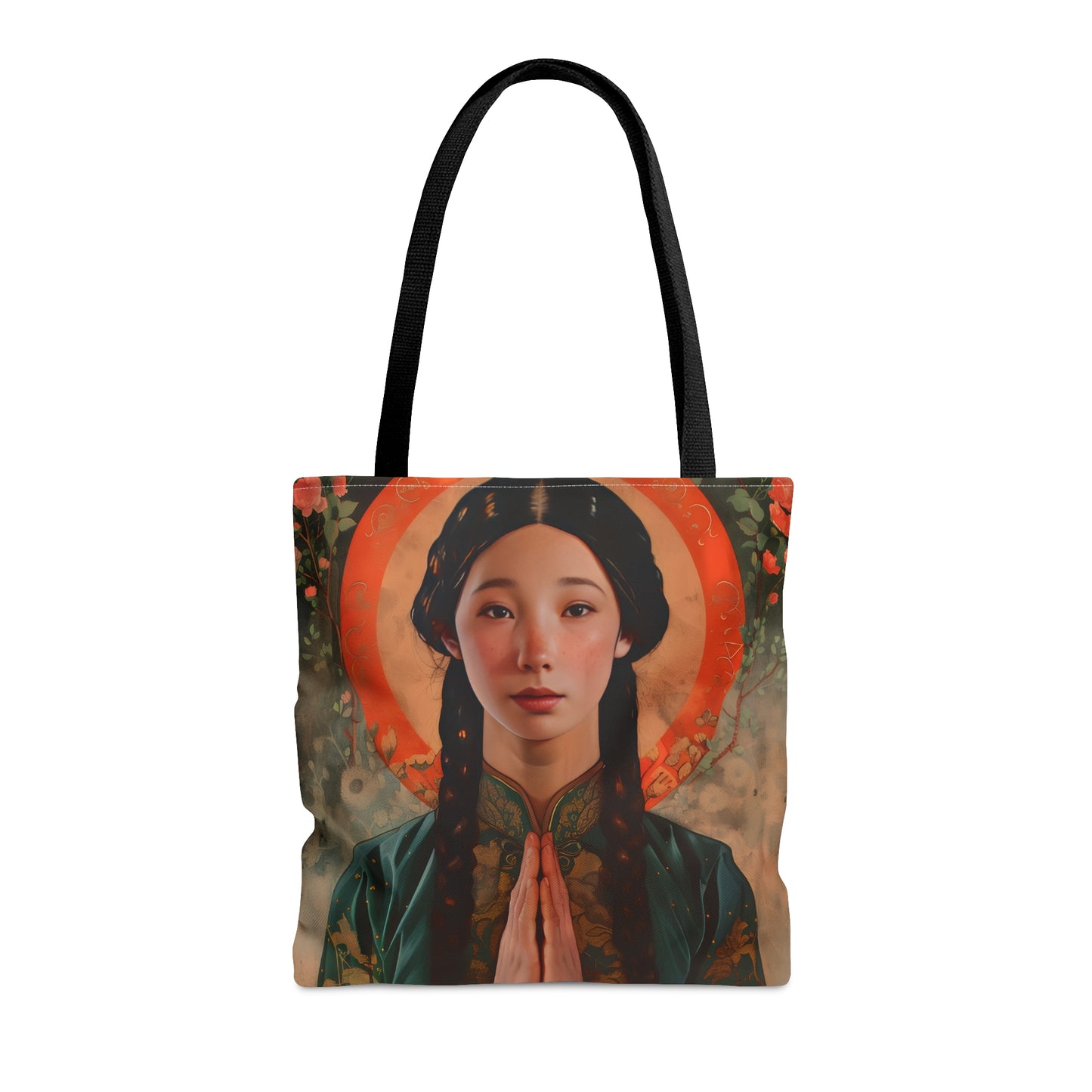 Saint Anna Wang Tote Bag - Purse - Three sizes - Faith Art Bag - Catholic faith inspired carry-all purse - Double Sided