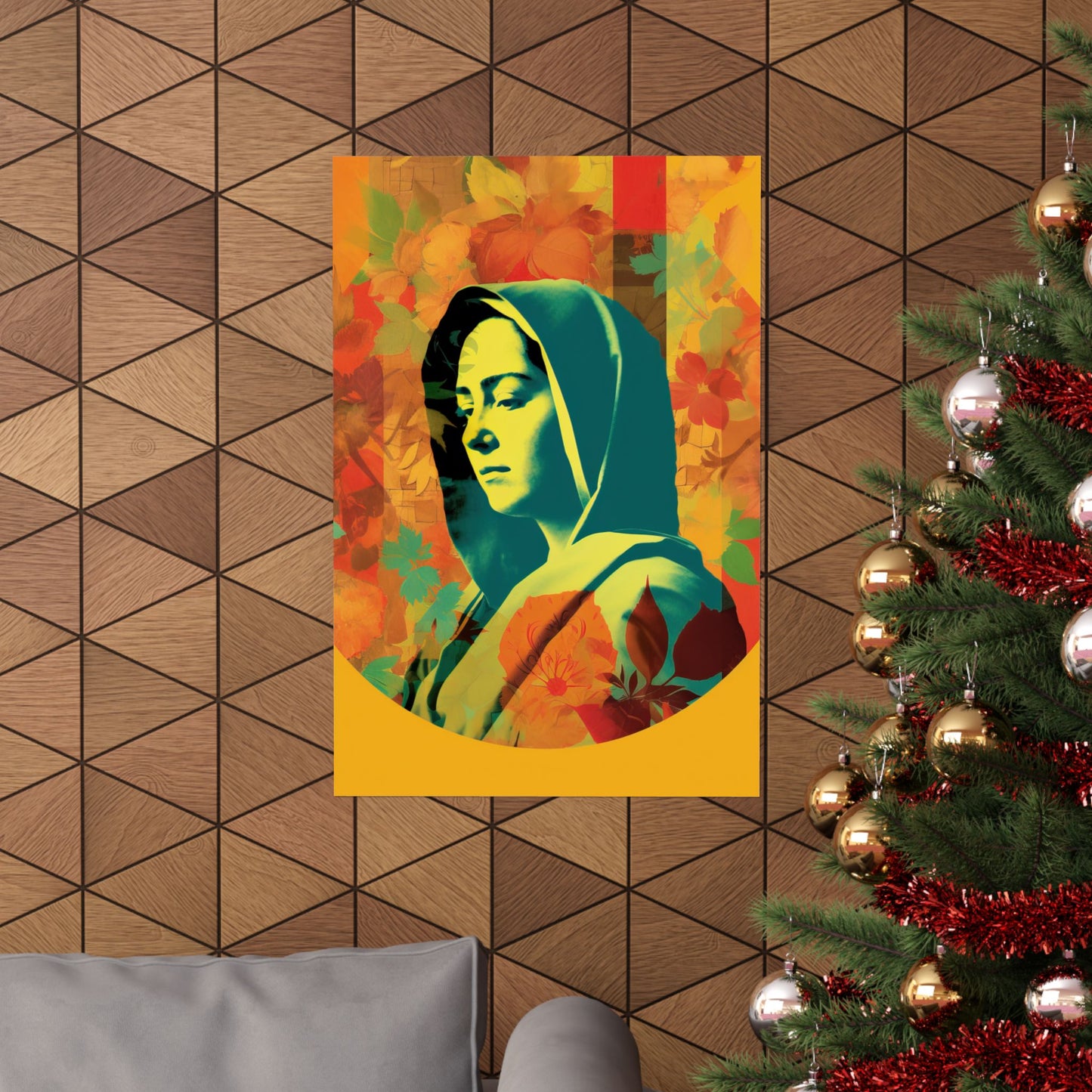 Mary The Blessed Virgin - Sanctified Souls Print - Multiple Sizes - Premium Matte Vertical Poster - Pop Surreal Lowbrow Art Style