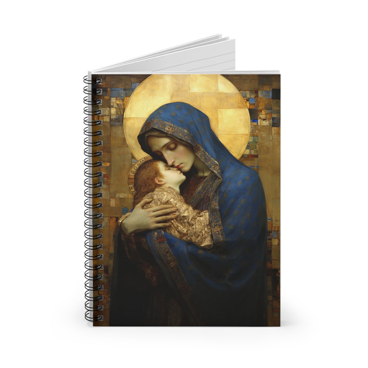 Madonna and Child Journal - Sanctified Souls Art - Religious Based Notebook - Spiral Notebook - Ruled Line - Virgin Mary and Christ Child