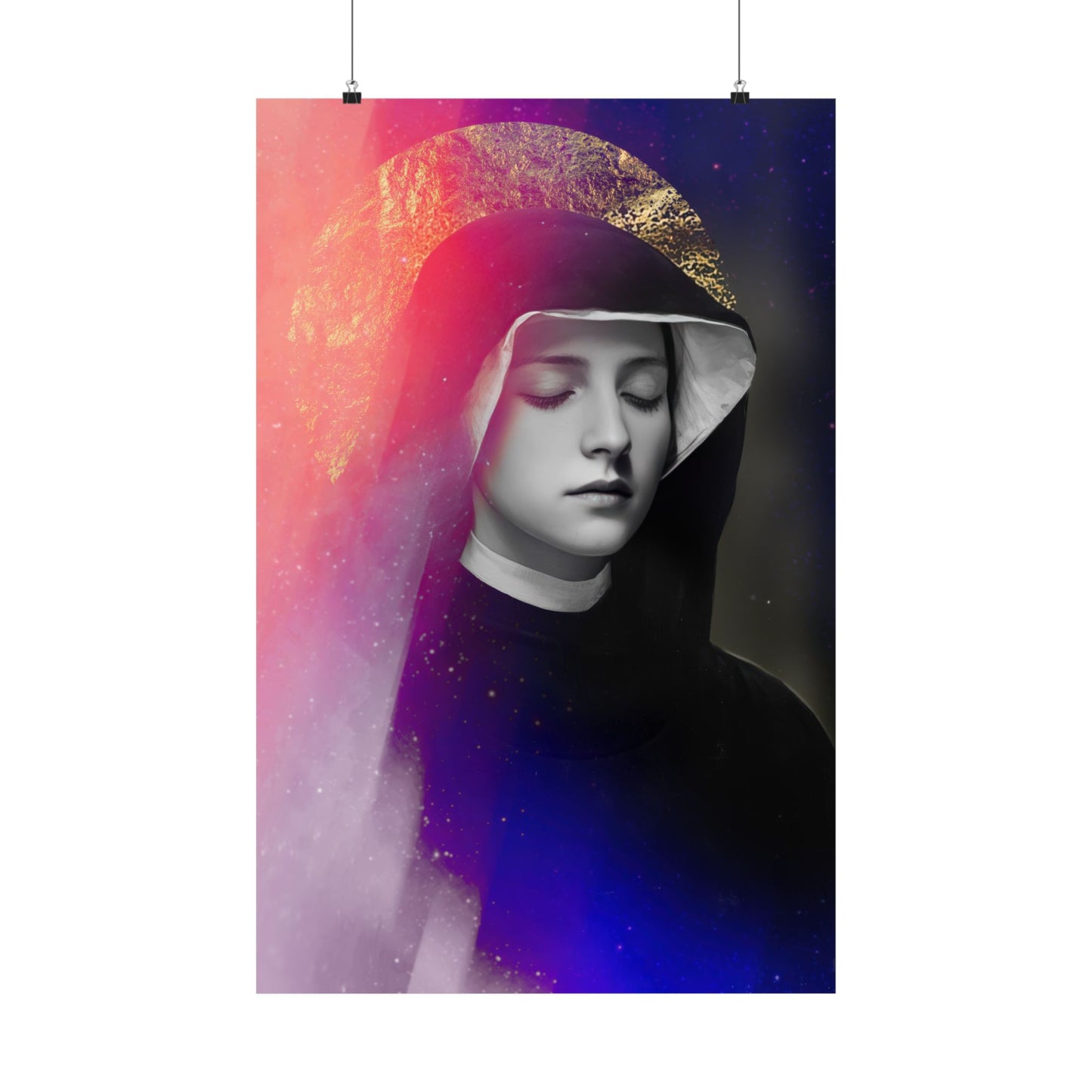 Saint Faustina Kowalska Poster Print - Sanctified Souls Print - Multiple Sizes - Premium Posters - Catholic Art for your home