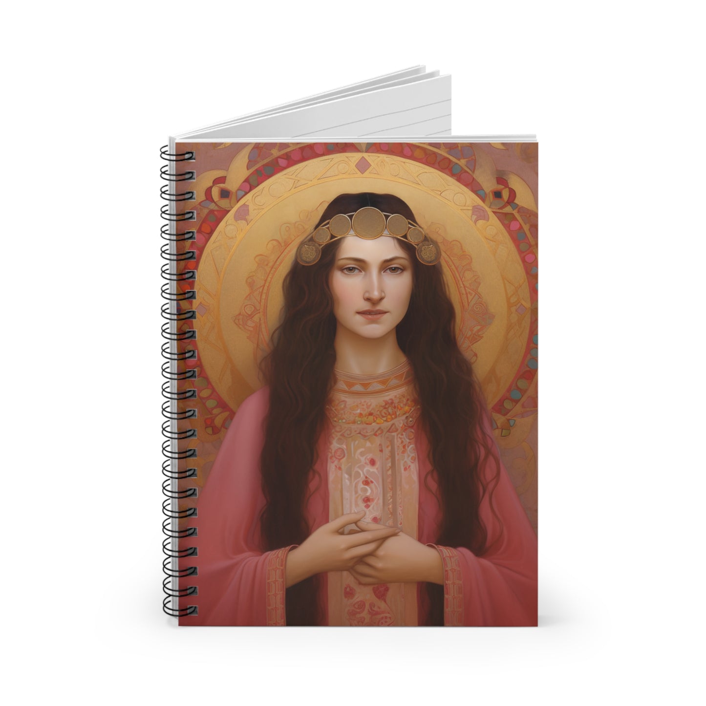 Saint Apollonia Journal - Sanctified Souls Art - Religious Based Notebook - Spiral Notebook - Ruled Line