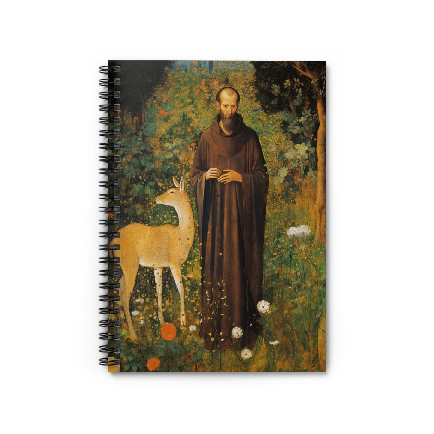 Saint Giles Abbot Journal - Sanctified Souls Art - Religious Based Notebook - Spiral Notebook - Ruled Line
