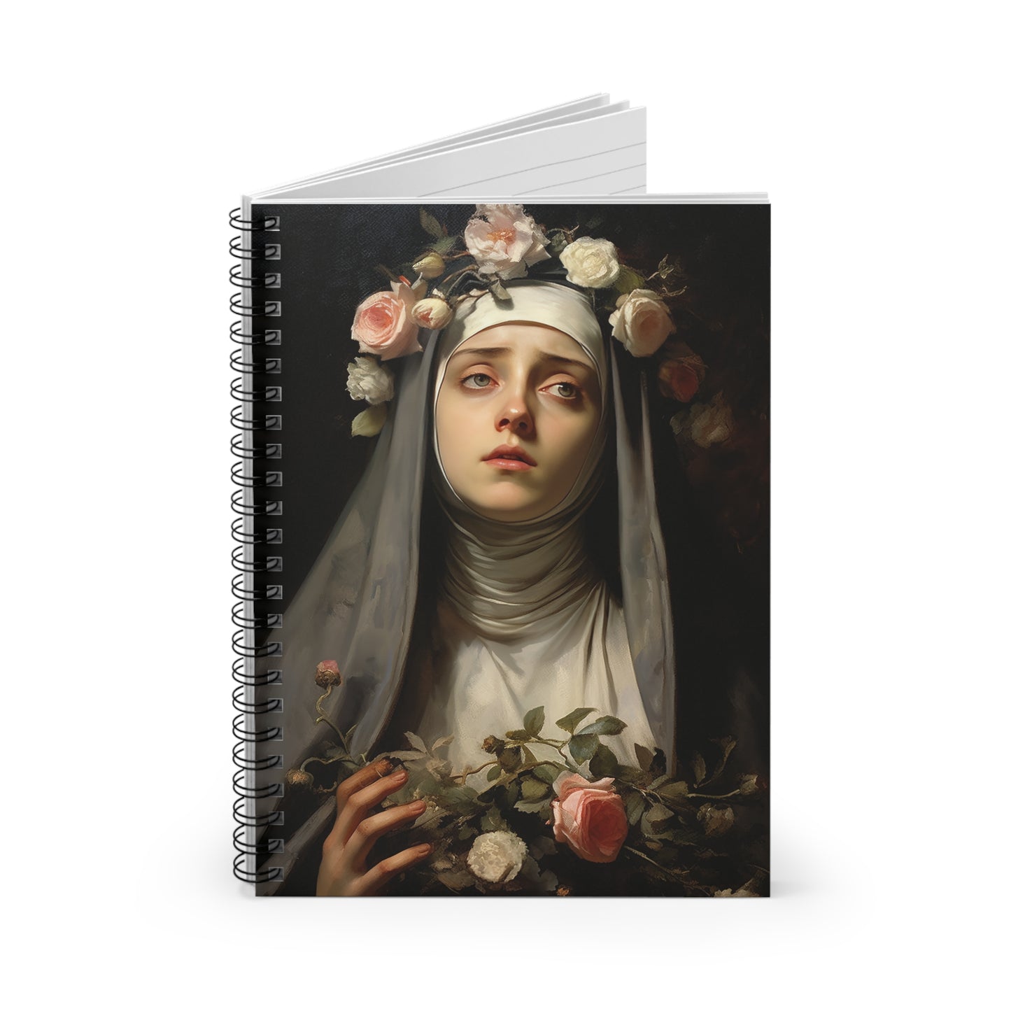 Saint Rose of Lima Journal - Sanctified Souls Art - Religious Based Notebook - Spiral Notebook - Patron Saint of gardeners, florists