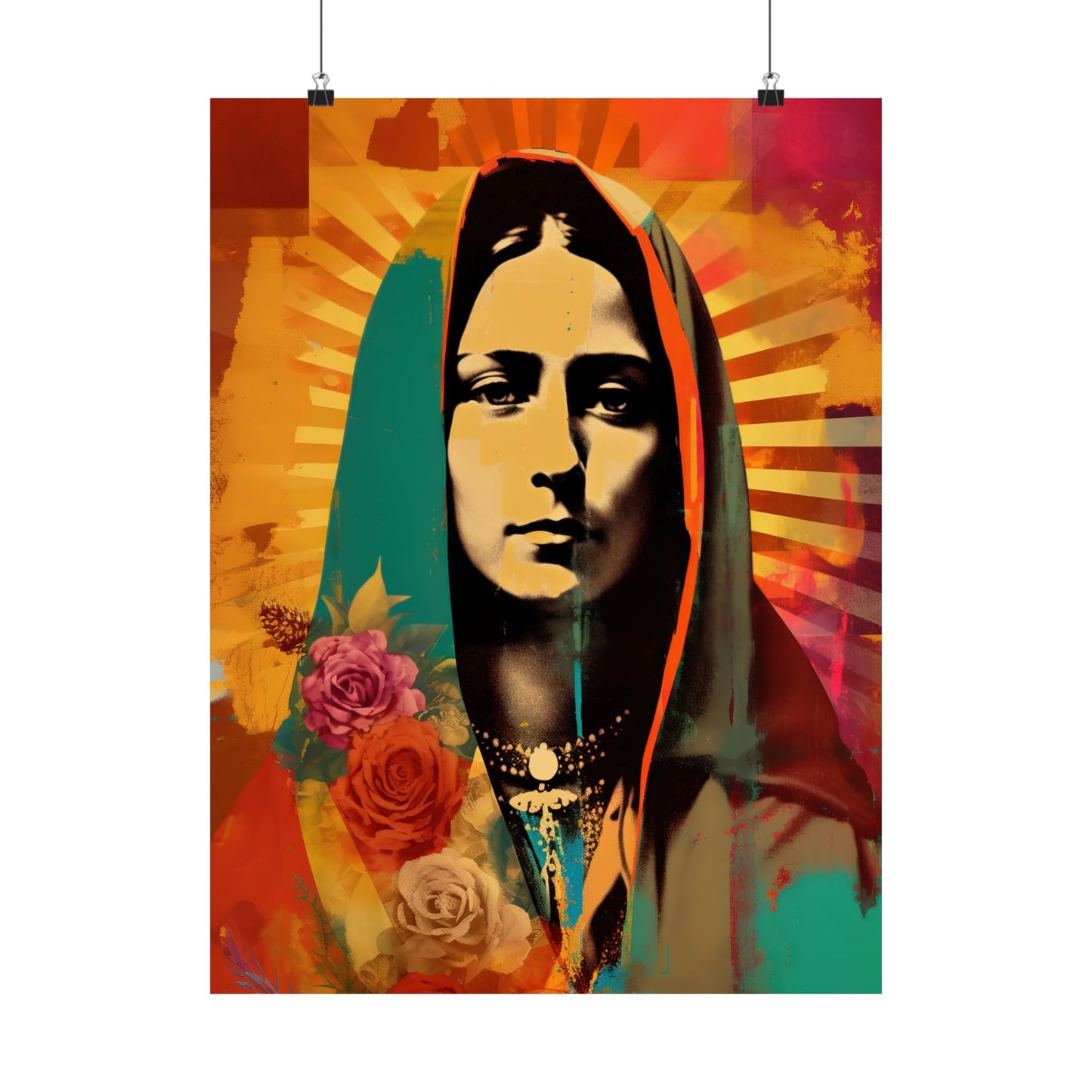 Radiant Guadalupe  - Sanctified Souls Print - Multiple Sizes - Premium Matte Vertical Posters - Our lady