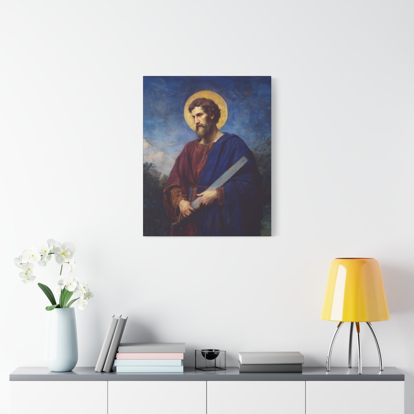 Saint Simon the Apostle  - Gallery Wrapped Canvas - Print - Religious Art for your Home - Catholic Art