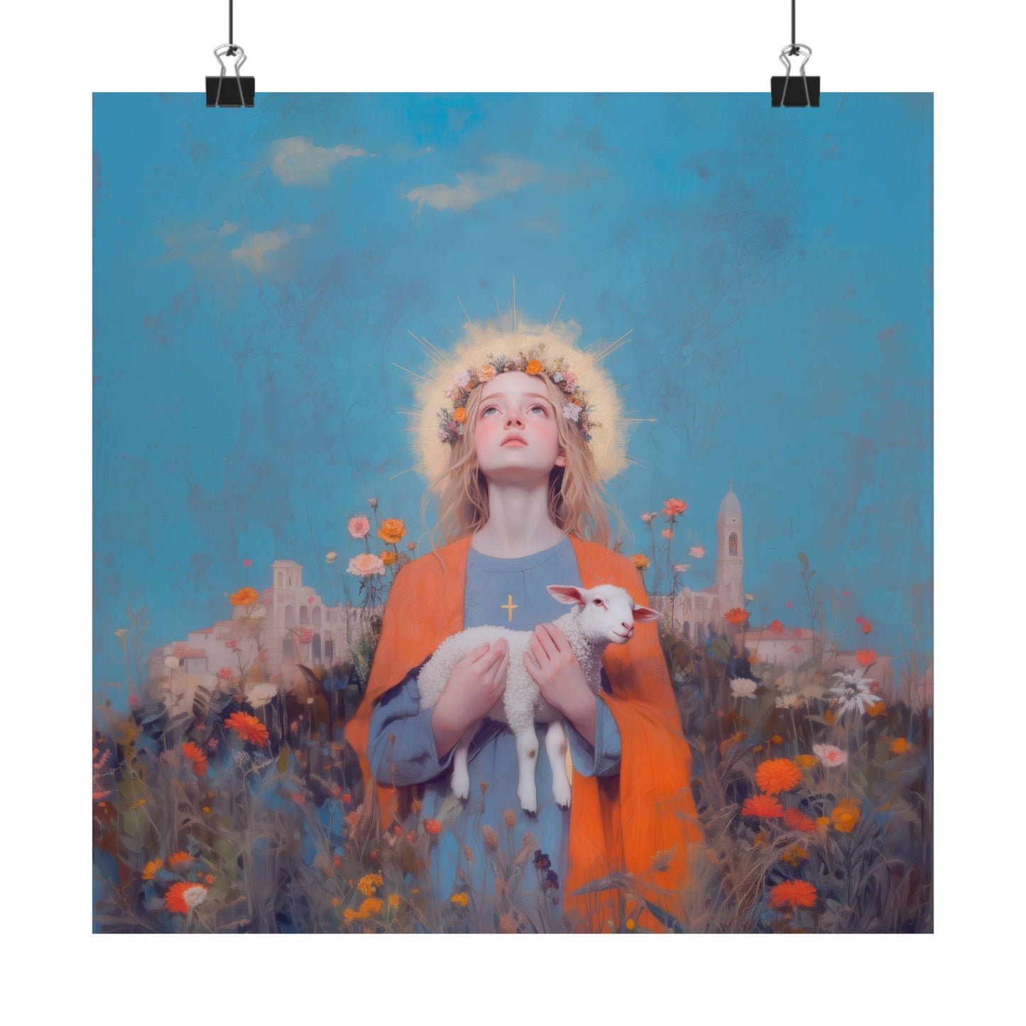 Saint Agnes of Rome - Sanctified Souls Print - Multiple Sizes - Premium Matte Vertical Posters - Patron Saint Art