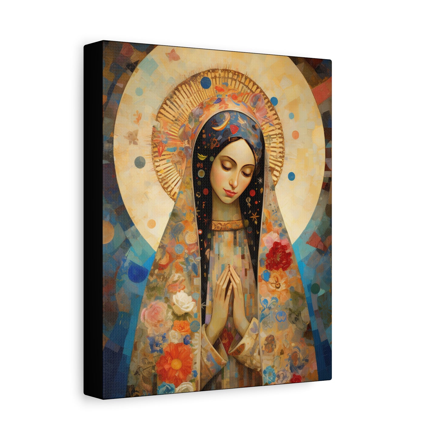 Lady of Guadalupe Icon of Love Museum Wrapped Canvas Print - Multiple Sizes - Catholic Home art
