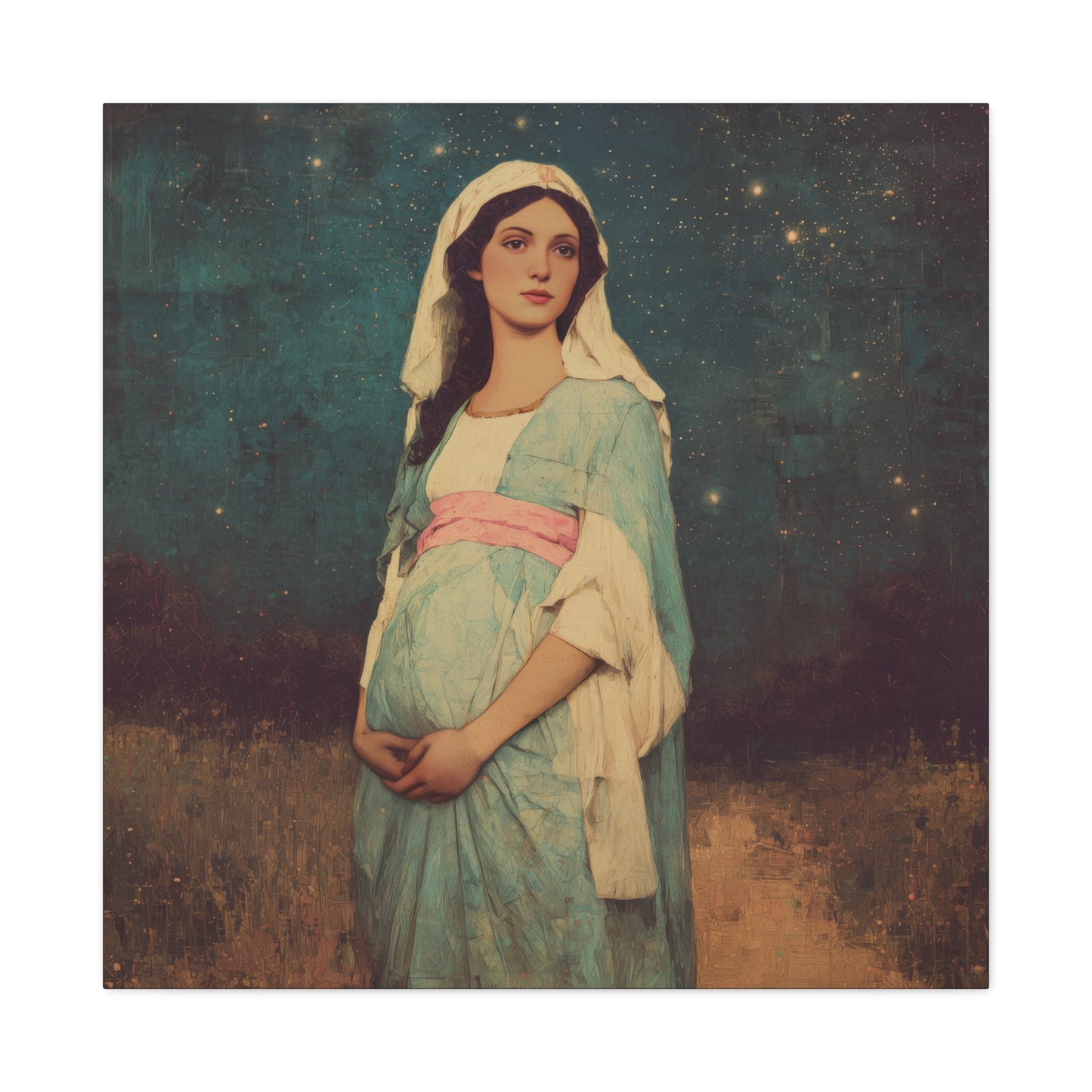 Our Lady of 'O' - Our Lady of Expectation - Mother Mary - Marian Art - Gallery Wrapped Canvas - Print - Catholic Art Print