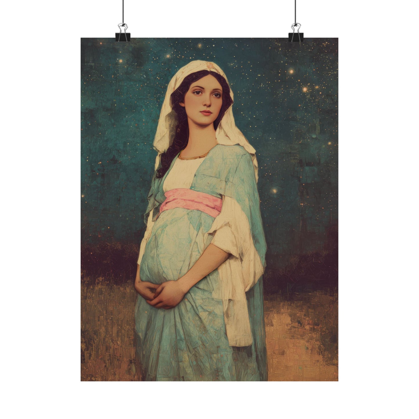 Our Lady of 'O' - Our Lady of Expectation - Mother Mary - Marian Art - Sanctified Souls Print - Multiple Sizes - Premium Vertical Posters