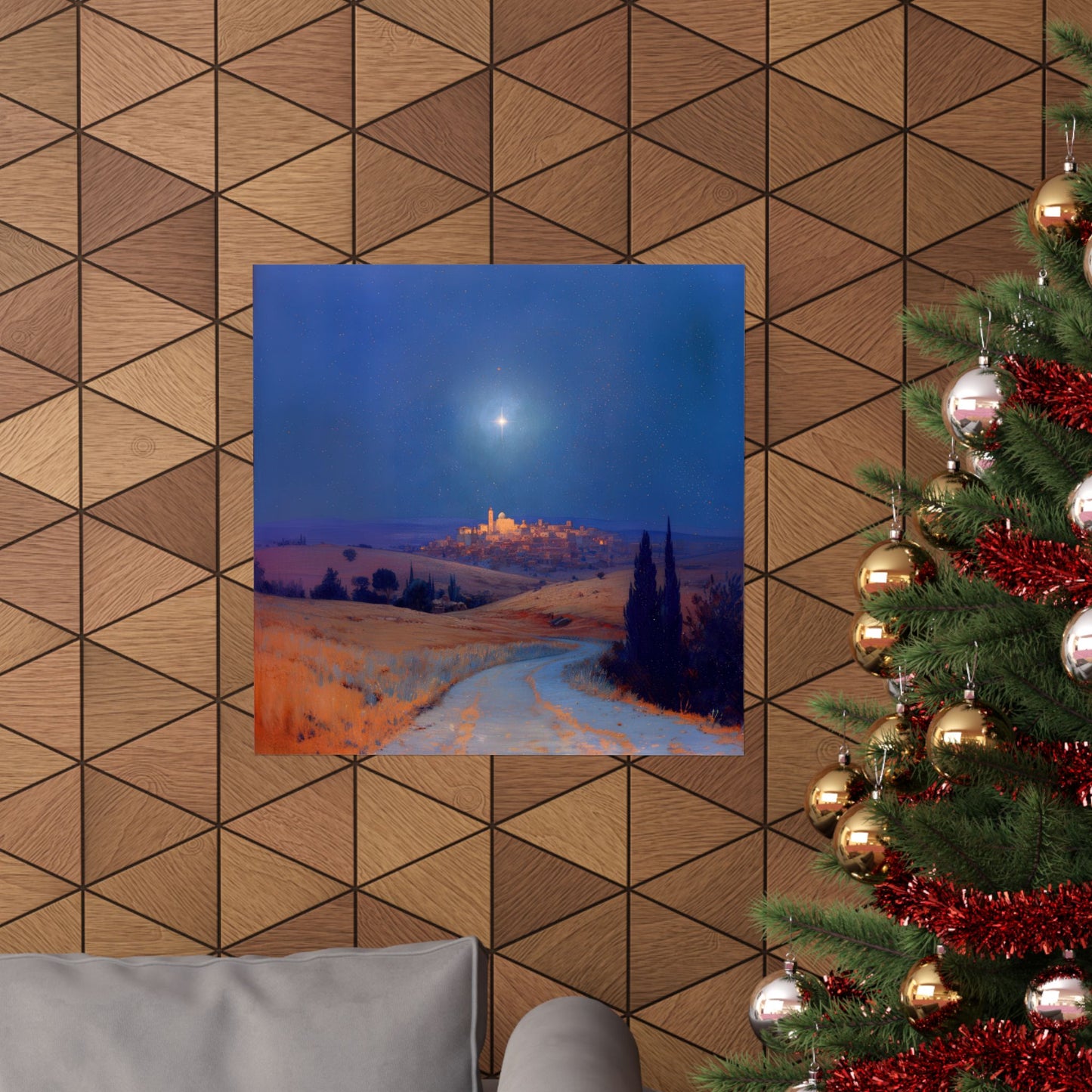 Bethlehem Wrapped in the Light of His Coming - Sanctified Souls Print - Multiple Sizes - Premium Matte Vertical Posters
