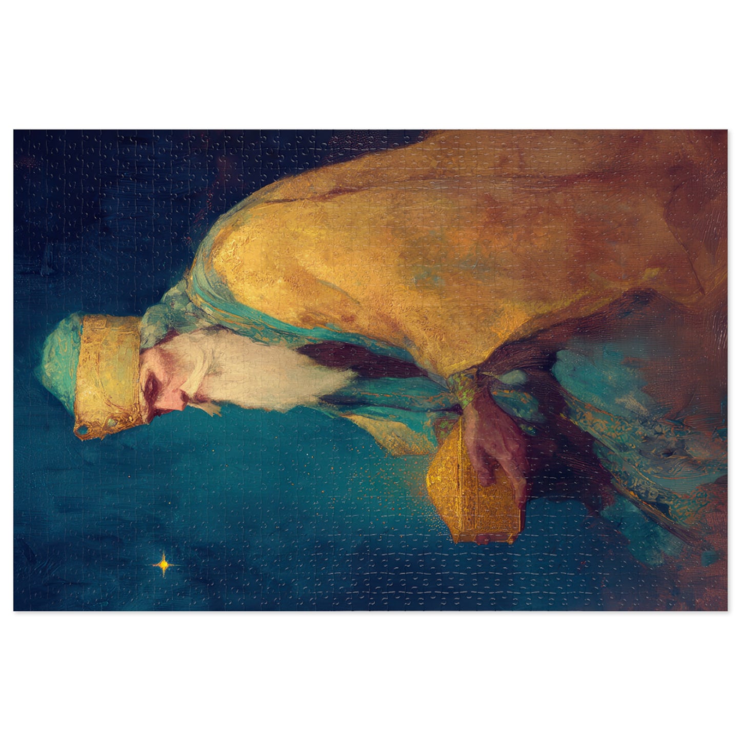 Caspar and the Offering of Worship - 3 Wise Men - Puzzle and Keepsake Tin - Religious Jigsaw Puzzle (30, 110, 252, 500,1000-Piece)