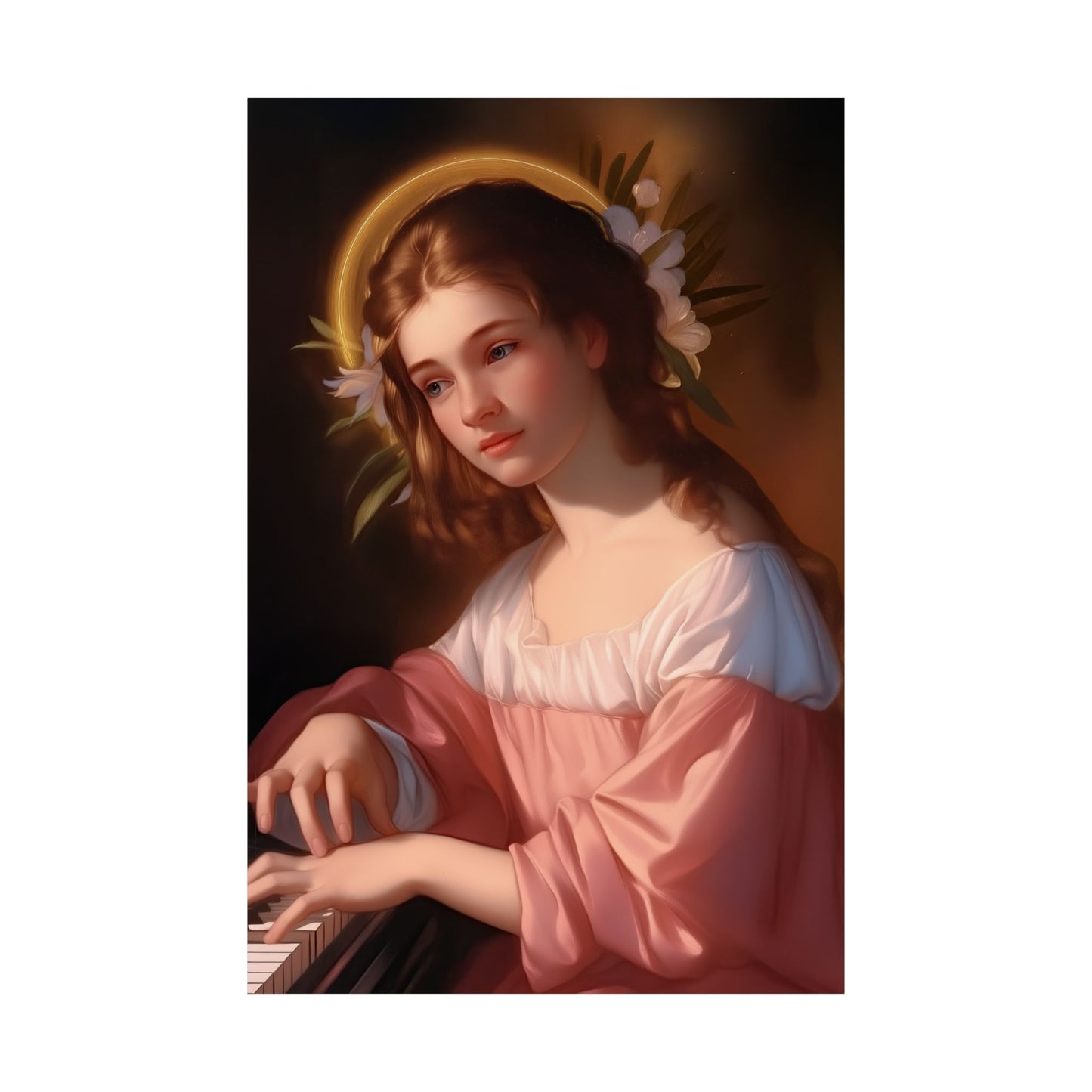 Saint Cecilia - Catholic home - Multiple Sizes - Premium Poster - Catholic Art - Christian Decor