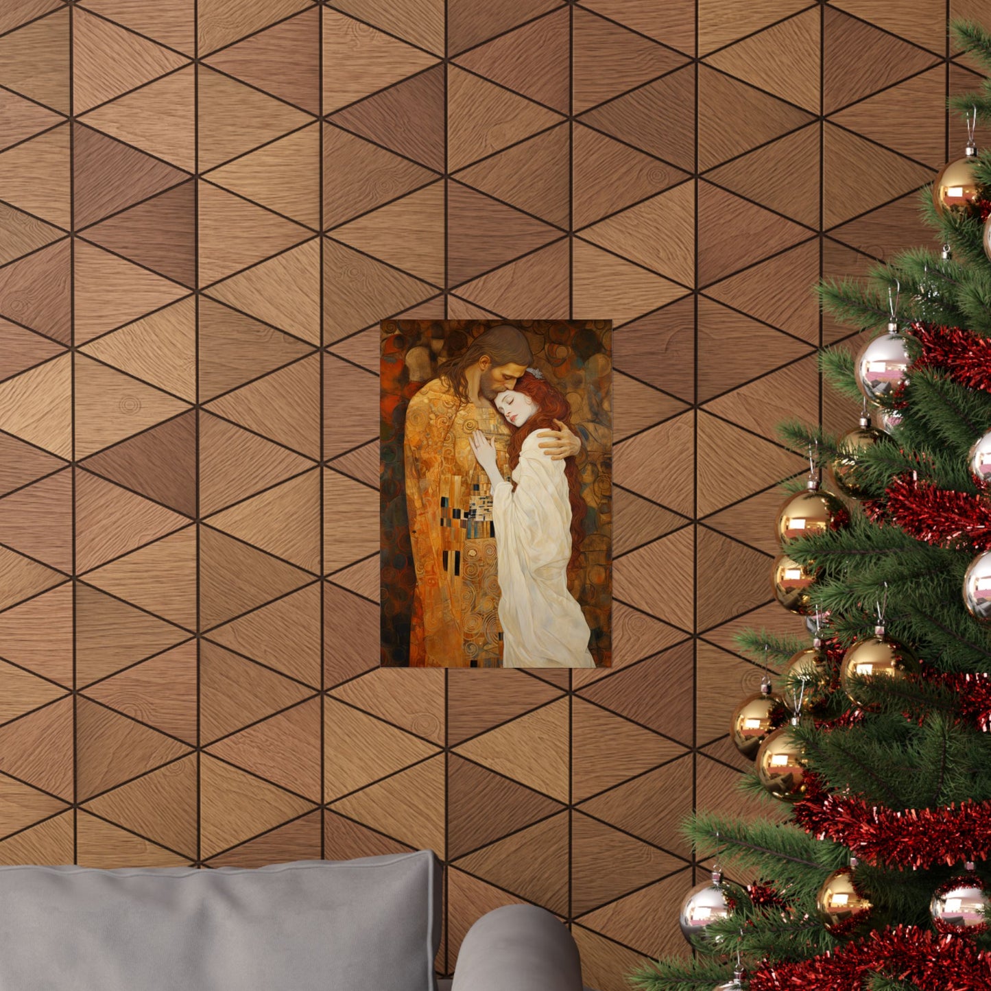 Transcendent Devotion: Christ Embracing Mary Magdalene Print - Based on The Kiss - Sanctified Souls Print - Premium Matte