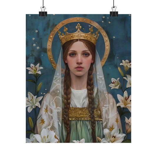Saint Isabel of France - Sanctified Souls Print - Multiple Sizes - Premium Matte Vertical Posters - Matilda of Ringelheim