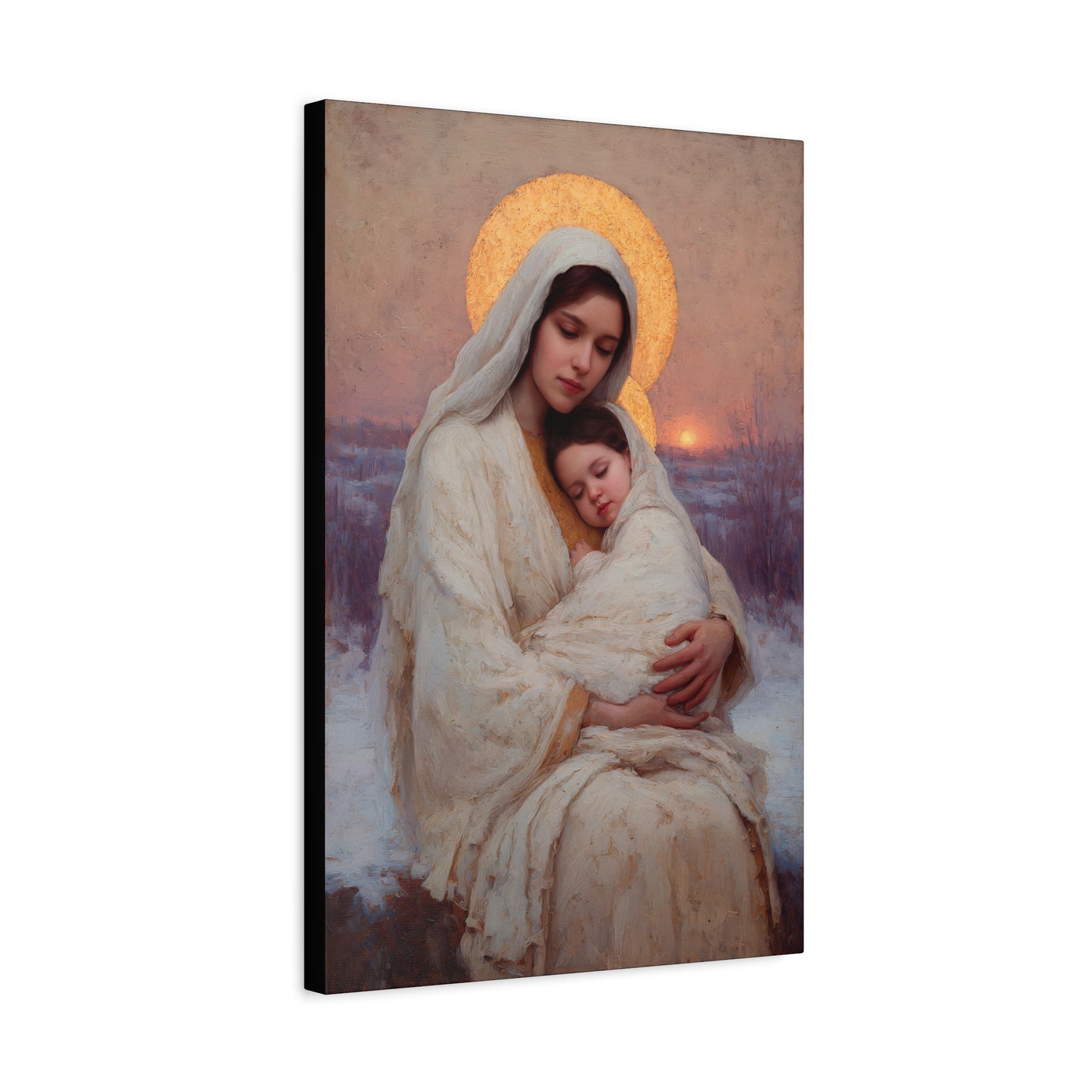 The Love That Stays - Mother Mary and the Christ Child - Gallery Wrapped Canvas - Print - Religious Art for your Home - Catholic Art Print