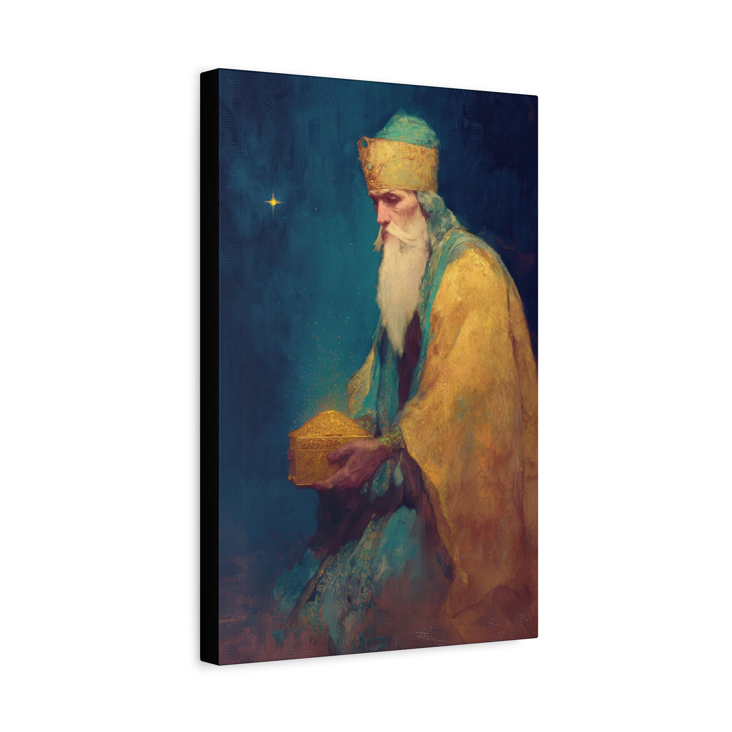 Caspar and the Offering of Worship - 3 Wise Men - Gallery Wrapped Canvas - Print - Religious Art for your Home - Catholic