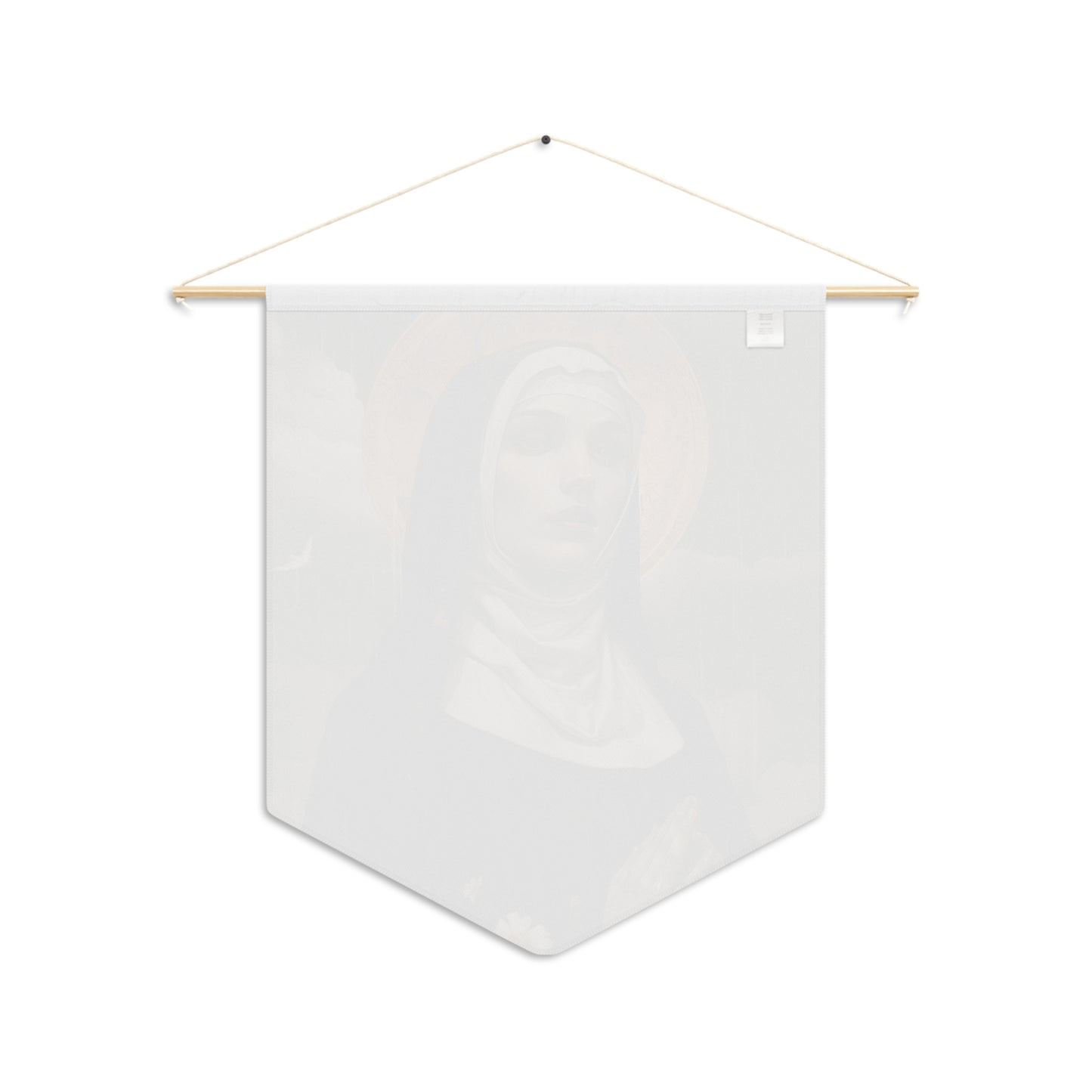 Saint Scholastica Pennant / Banner / Wall Hanging - Prayer room art - Catholic Home Art - Large Saint Art for your home - 18" x 21"