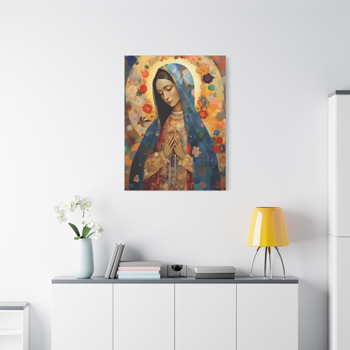 Mary's Silent Blessing - Museum Wrapped Canvas - Sanctified Souls Print - Religious Art for your Home - The Virgin Mary