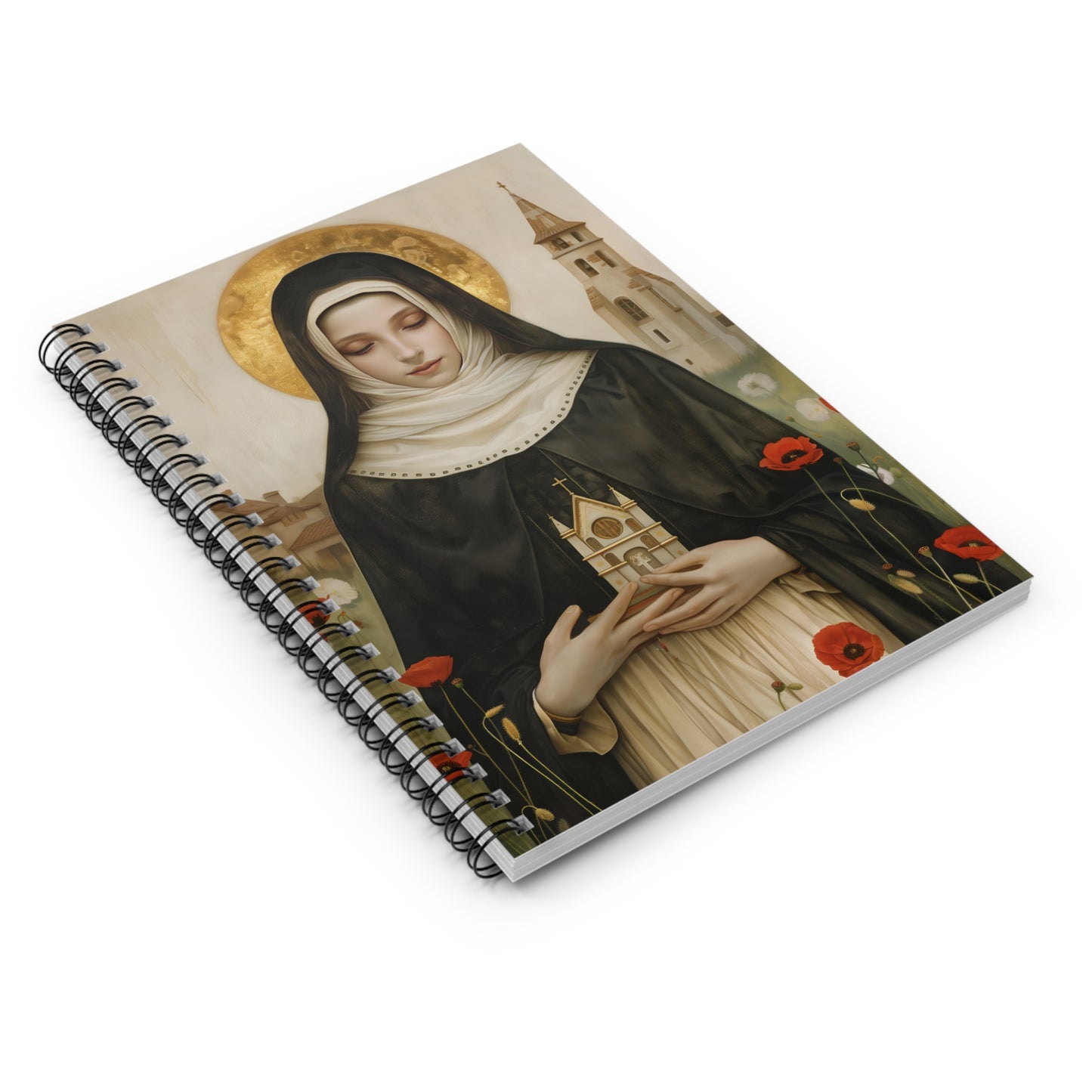 Saint Erentrude - Sanctified Souls Art - Religious - Spiral Notebook - Ruled Line - Catholic Religious art present gift