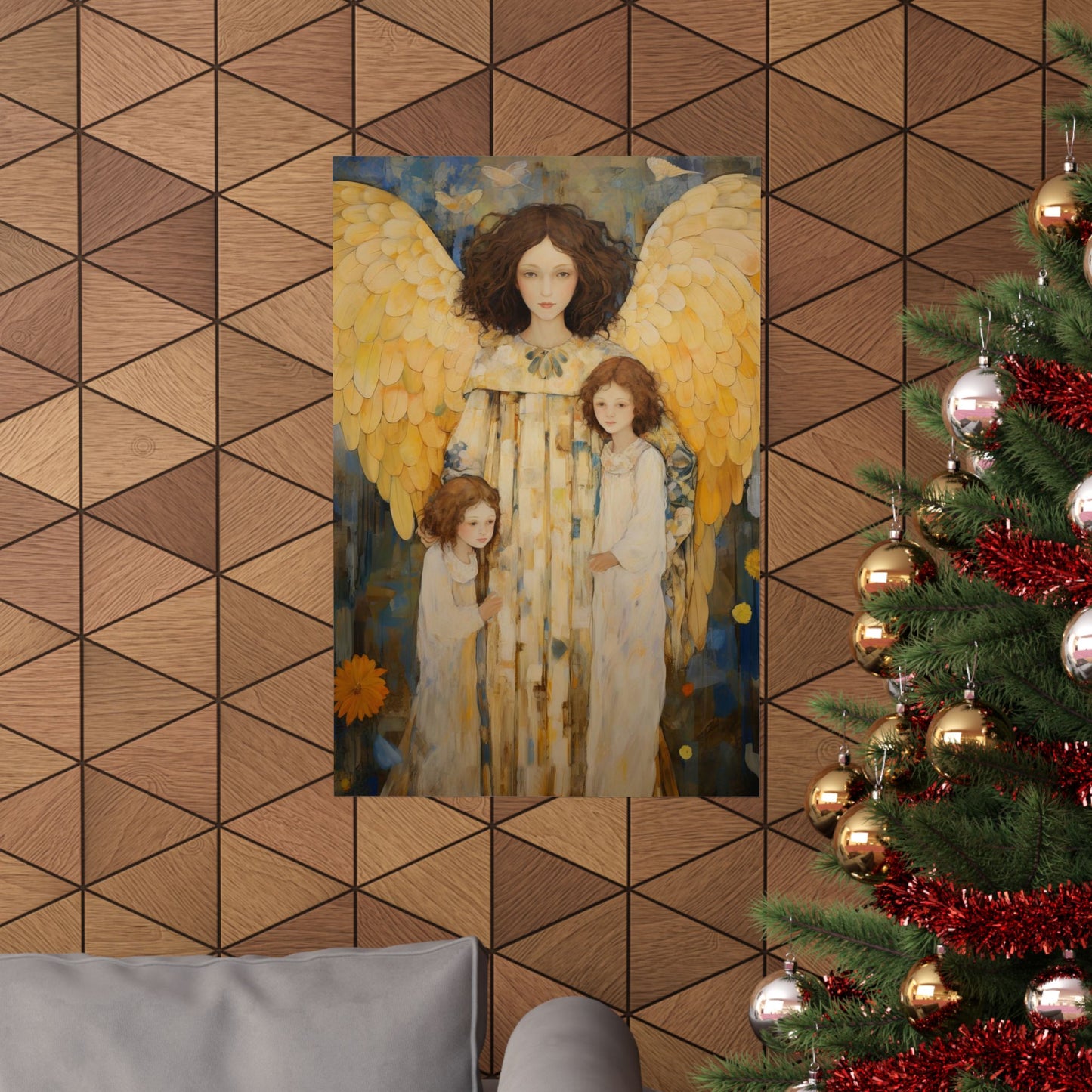 Embrace of the Guardian - Sanctified Souls Print - Multiple Sizes - Premium Matte Vertical Poster - Guardian Angel