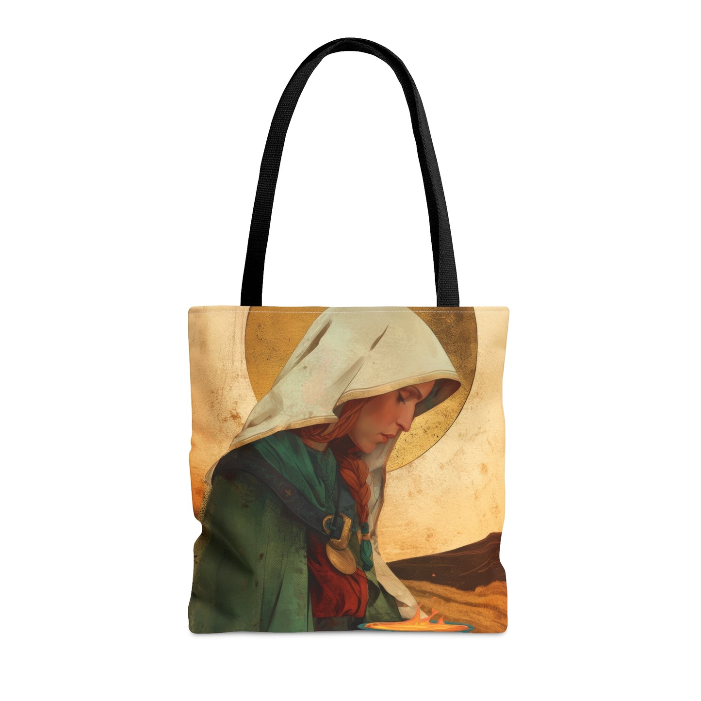 Saint Brigid of Ireland / Kildare Tote Bag - Large Medium Small Faith Art Bag - Catholic Faith Purse - Religious - Prayer Bag - Devotional