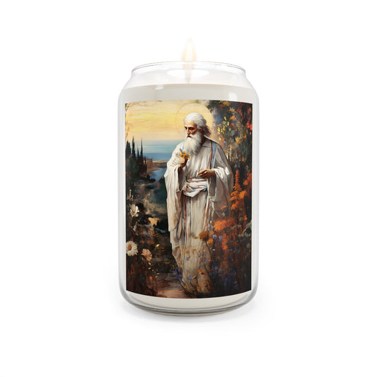 God's Footsteps in Eden  - Scented Prayer Candle, 13.75oz - Tall Size - Religious Prayer Candle - Catholic Art