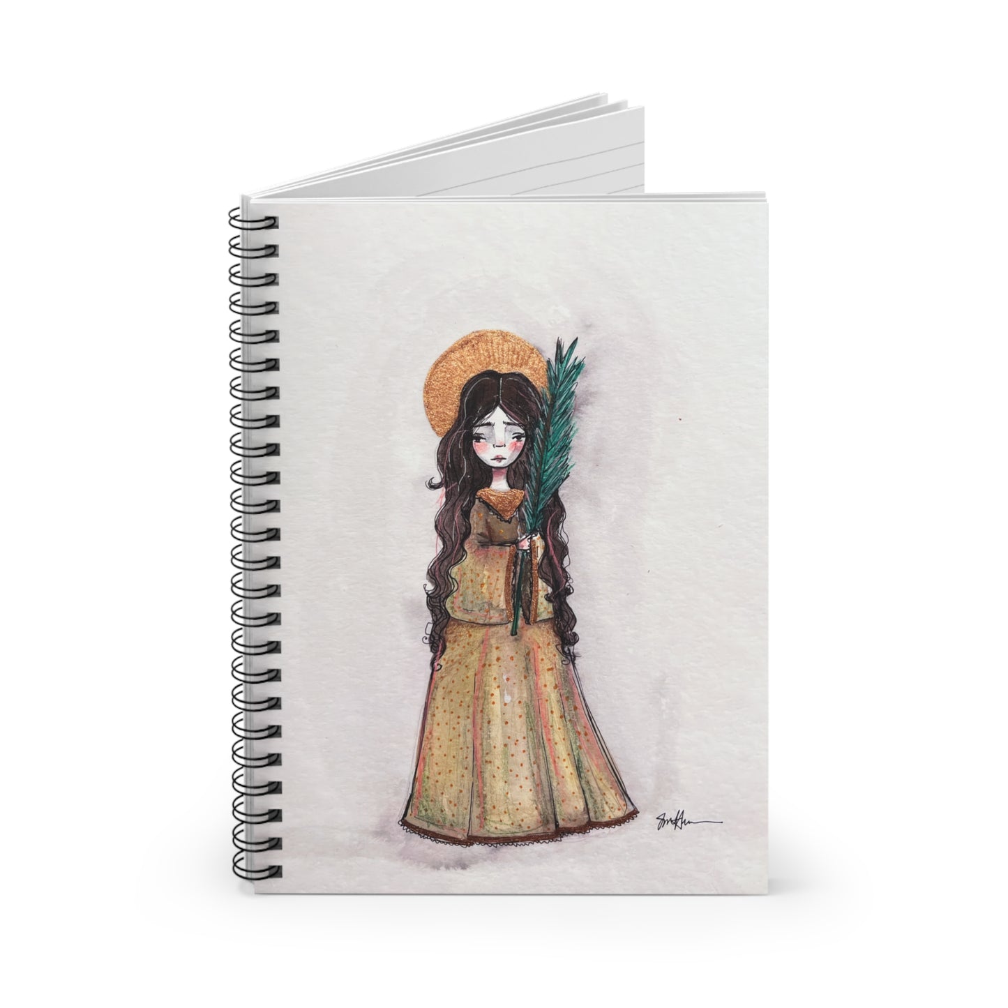 Saint Hope Spiral Notebook - Hand-Drawn Art | Catholic Notebook | Faith Hope and Charity Middle Sister | Christian Prayer Journal