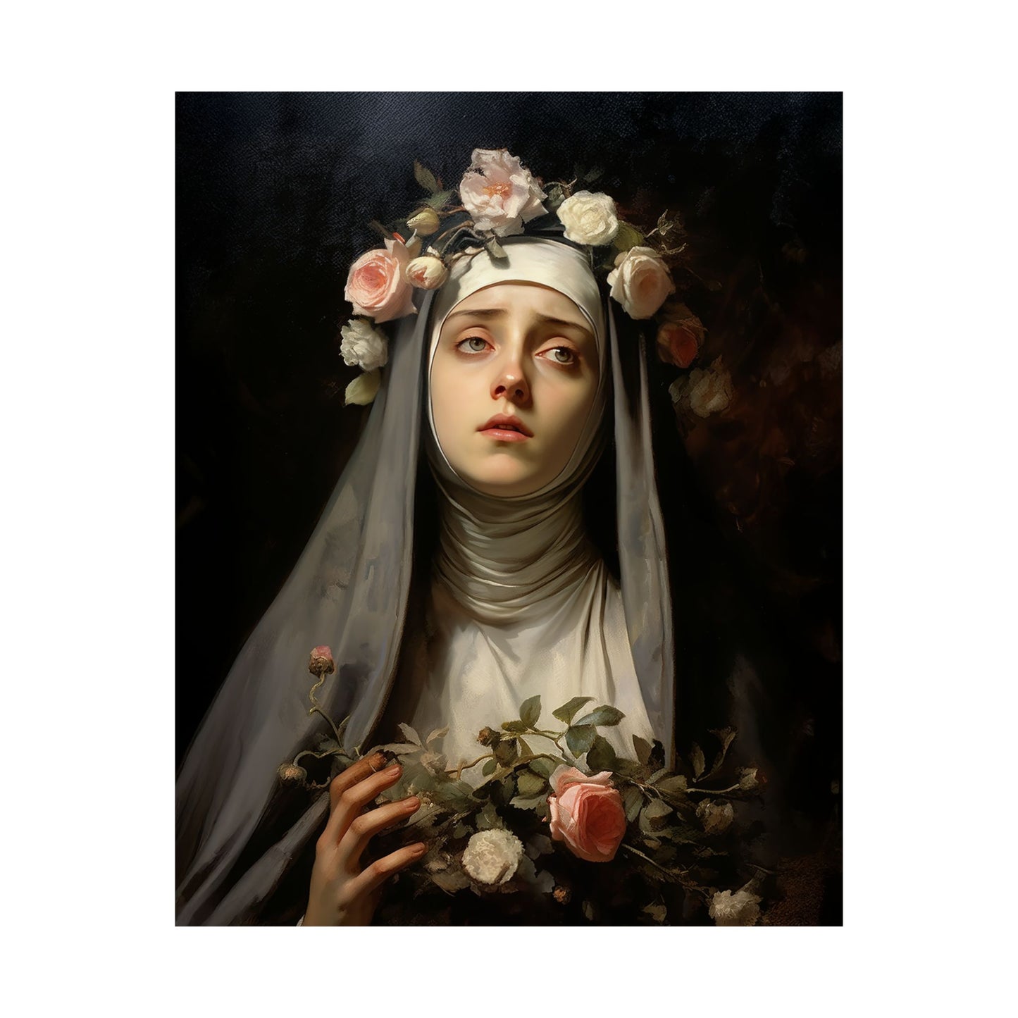 Saint Rose of Lima - Sanctified Souls Print - Multiple Sizes - Premium Matte Vertical Posters - Patron Saint of Florists