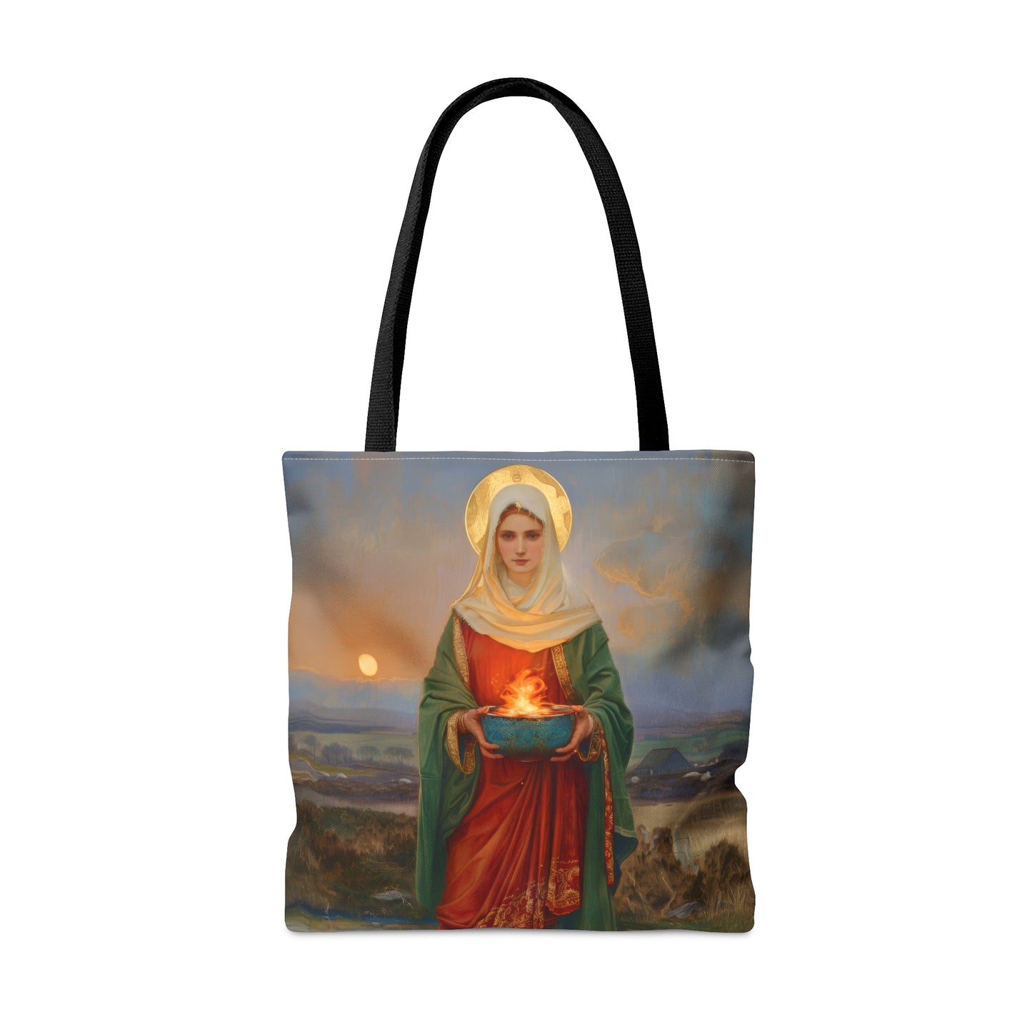Saint Brigid of Ireland / Kildare Tote Bag - Large Medium Small Faith Art Bag - Catholic Faith Purse - Religious - Prayer Bag - Devotional