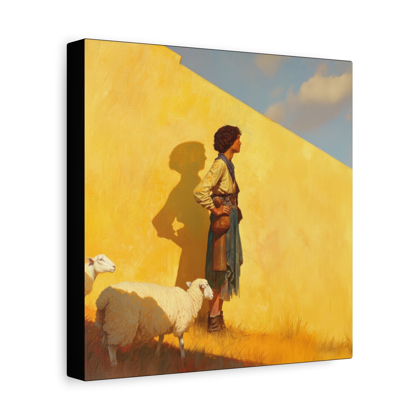 David son of Jesse - David the Shepherd Boy -  Museum Wrapped Canvas - Sanctified Souls Print - Religious Art for your Home