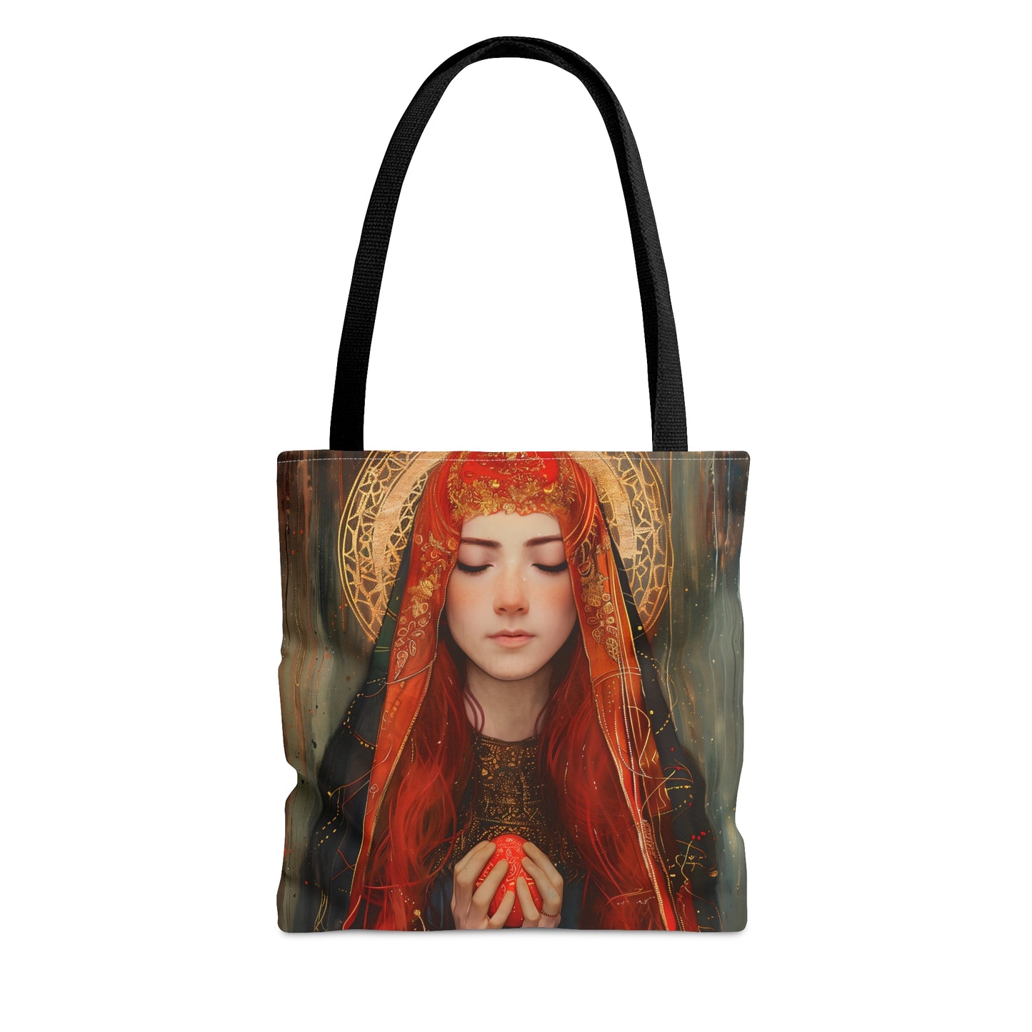 Devotion of Mary Magdalene - Saint Mary Magdalene and the Red Easter Egg Tote Bag - Large Medium Small Faith Art Bag - Catholic Faith Purse