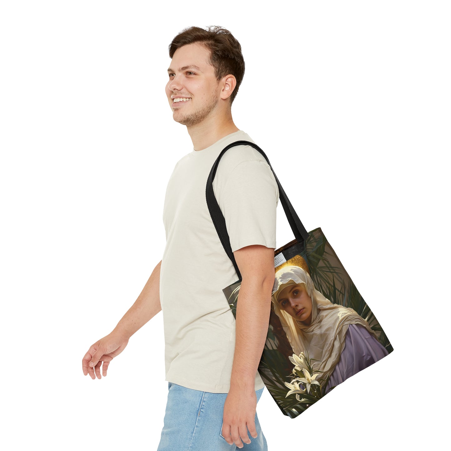 Saint Adele Tote Bag - Large Medium Small Faith Art Bag - Re usable Tote Purse - Double Sided - Catholic Art Bag