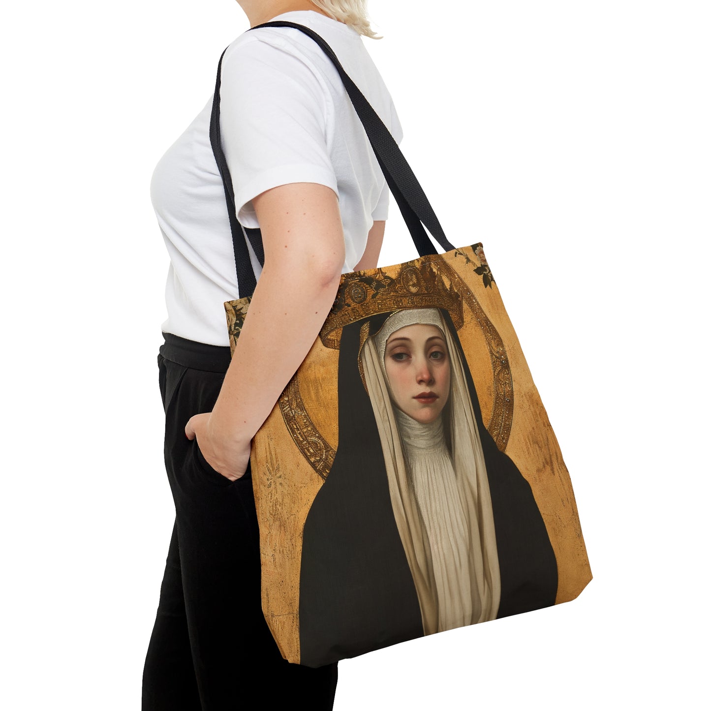 Saint Margaret of Hungary Tote Bag - Purse - Three sizes - Large Medium Small Faith Art Bag - Catholic faith carry-all purse - Double Sided