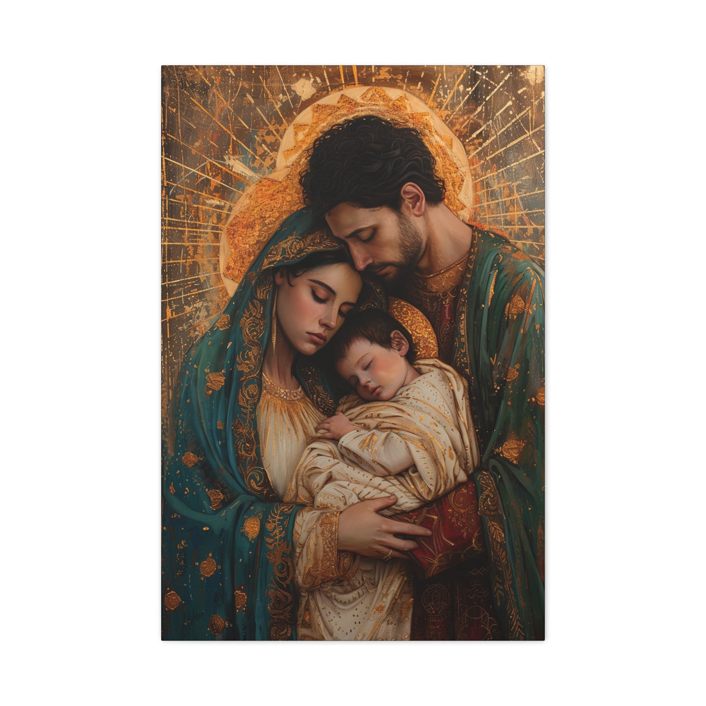 Divine Harmony - The Holy Family - Museum Wrapped Canvas - Sanctified Souls Print - Religious Art - Jesus, Mary and Joseph Art