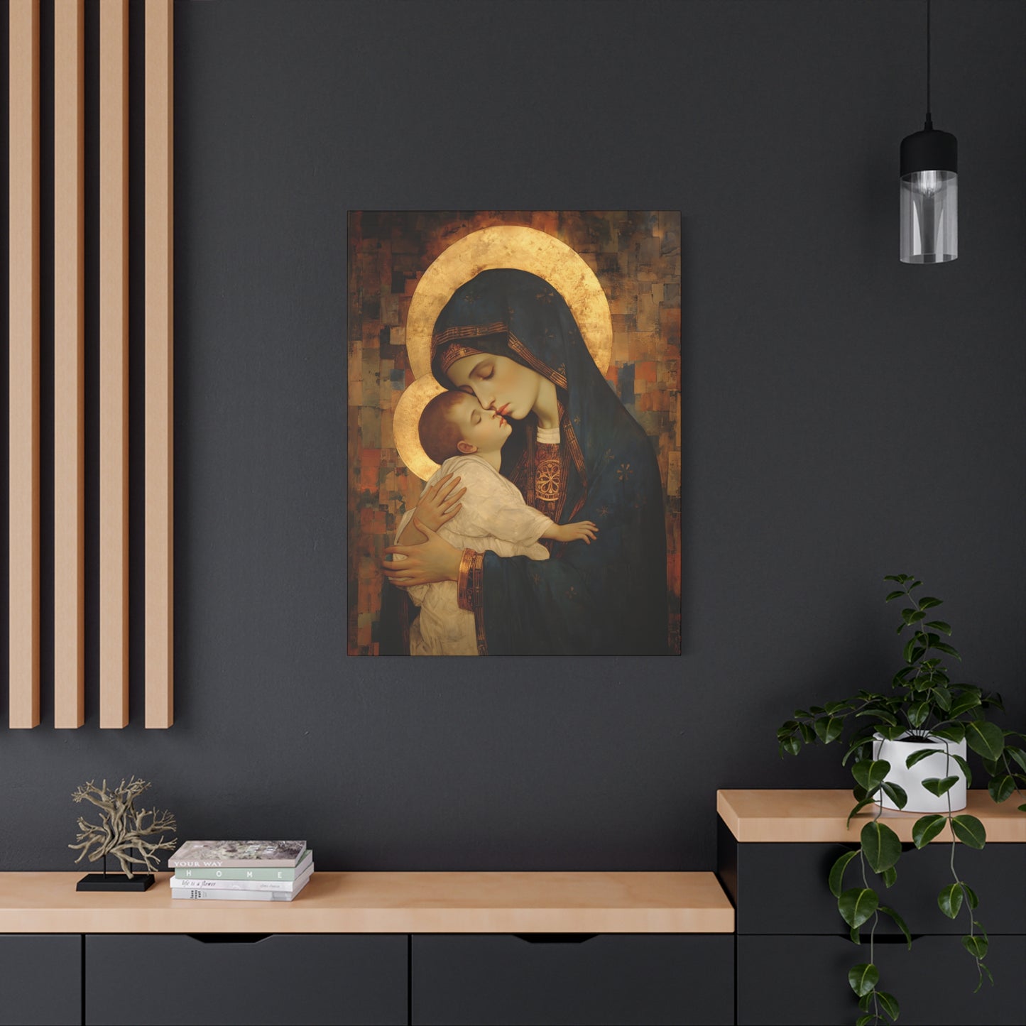 Mother of Mercy - Museum Wrapped Canvas - Sanctified Souls Print - Religious Art for your Home - The Virgin Mary and The Christ Child