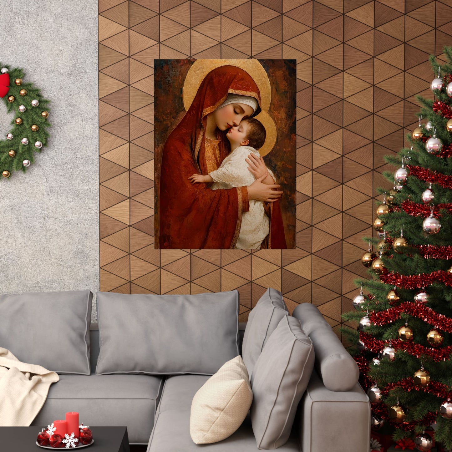 Our Lady of Tenderness - Mother Mary and the Christ Child - Marian Art - Sanctified Souls Print - Multiple Sizes - Premium Vertical Posters