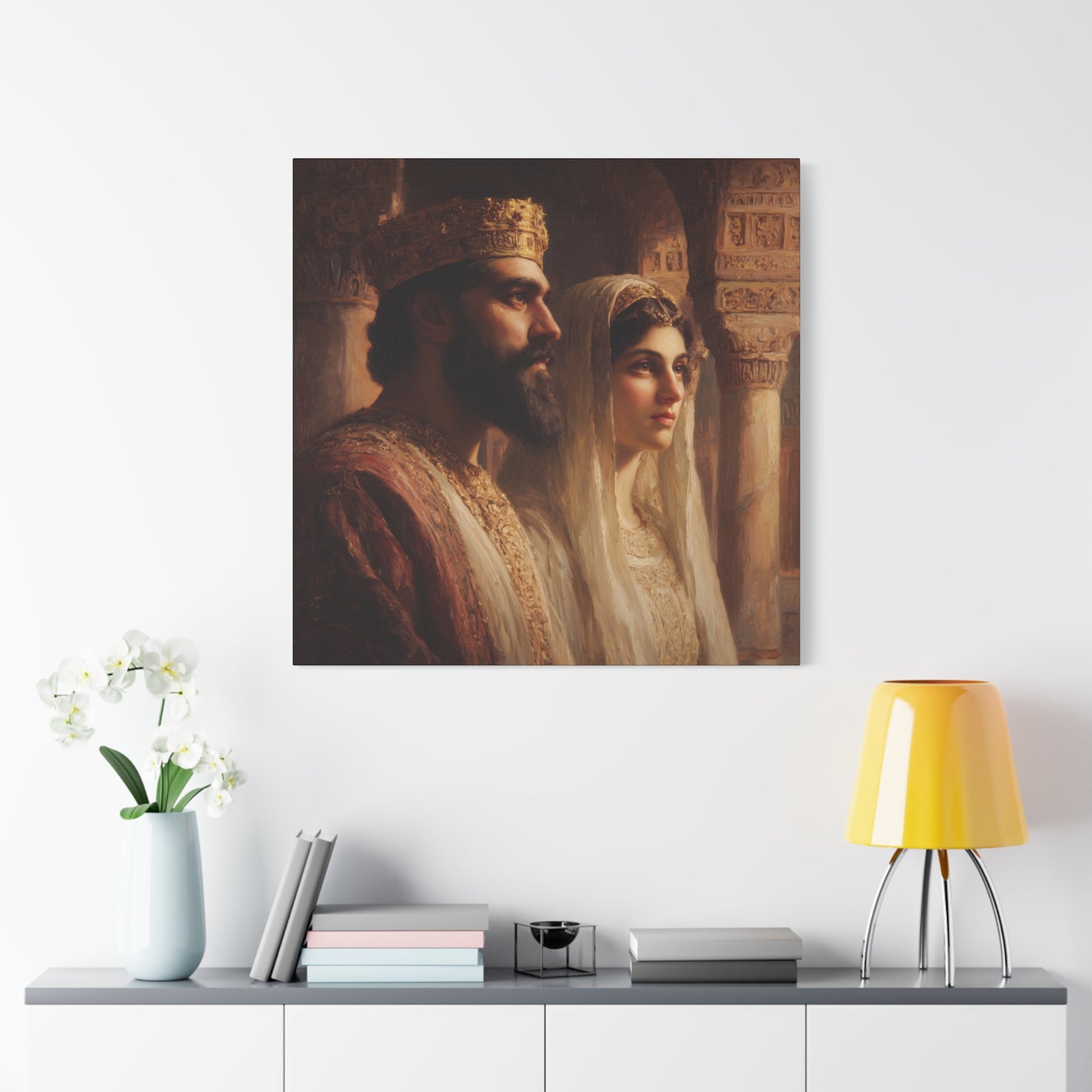 King Xerxes and Queen Esther  - Gallery Wrapped Canvas - Print - Religious Art for your Home - Catholic Art Print
