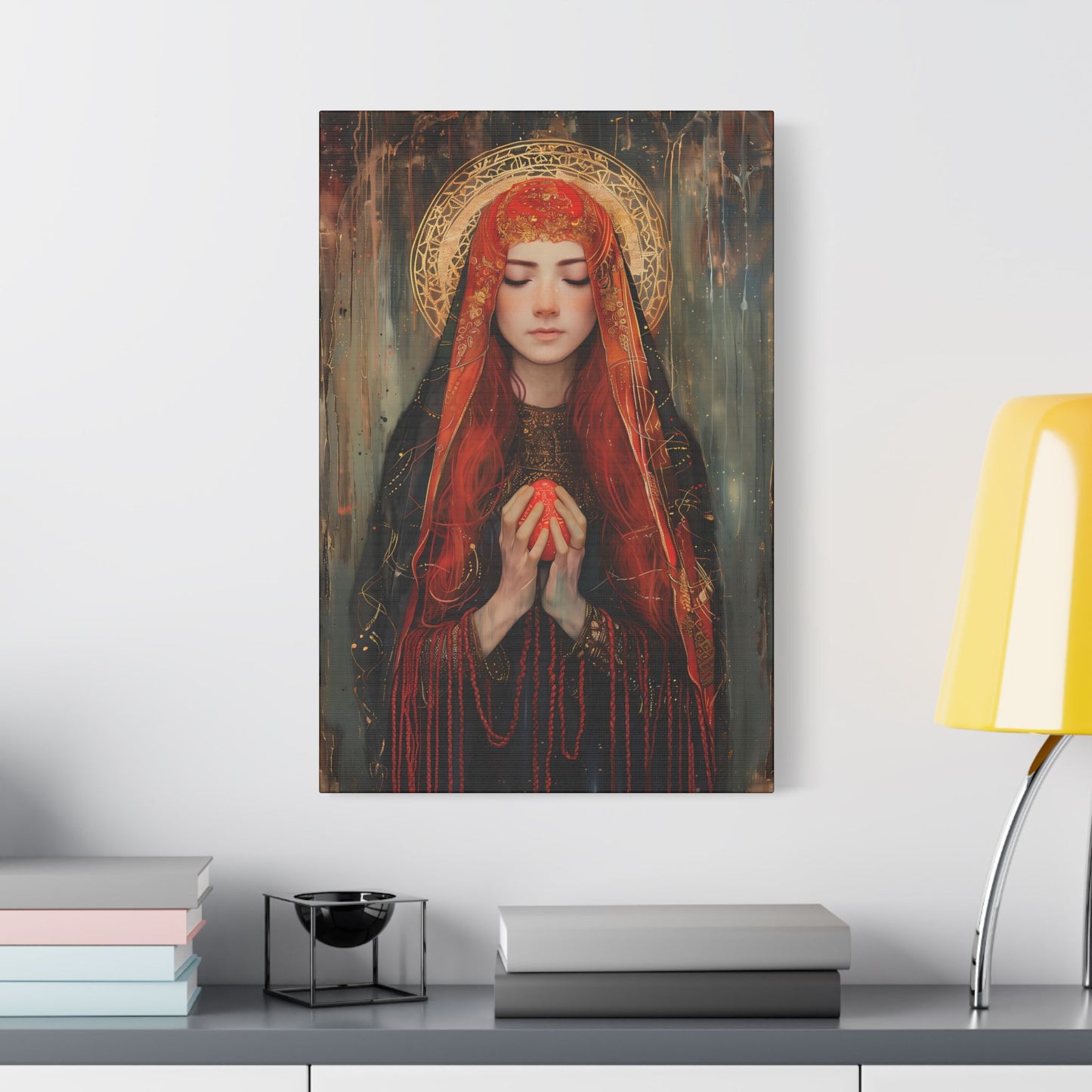 Devotion of Mary Magdalene - Saint Mary Magdalene and the Red Easter Egg - Museum Wrapped Canvas - Print - Religious Art for your Home