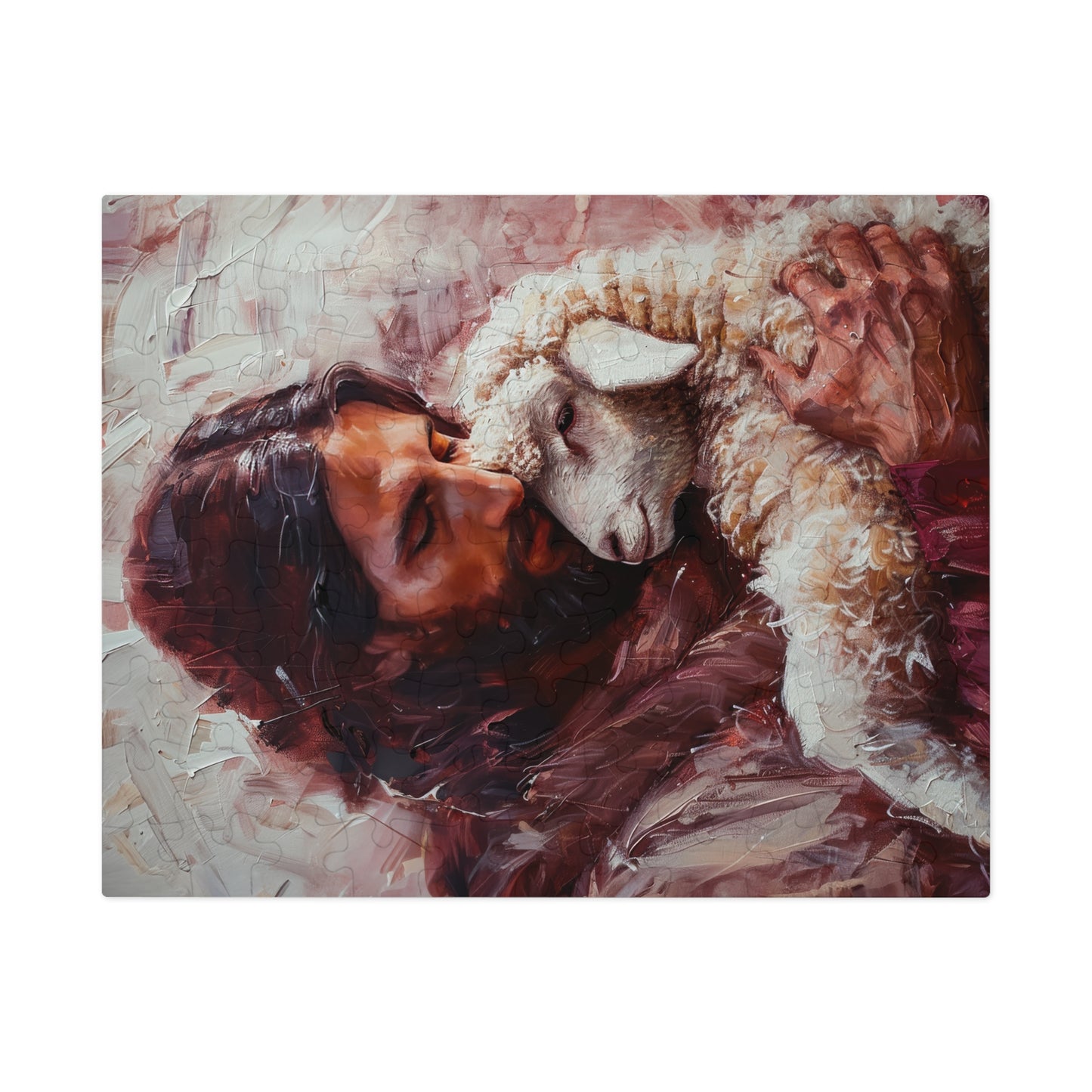 Jesus and the Little Lamb - Puzzle and Keepsake Tin - Religious (30, 110, 252, 500,1000) - Religious Puzzle - Christ the Savior Art print