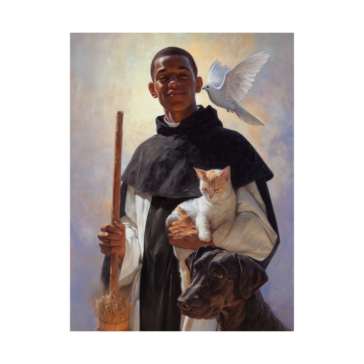 Saint Martin de Porres - Sanctified Souls Print - Multiple Sizes - Premium Matte Vertical Posters
