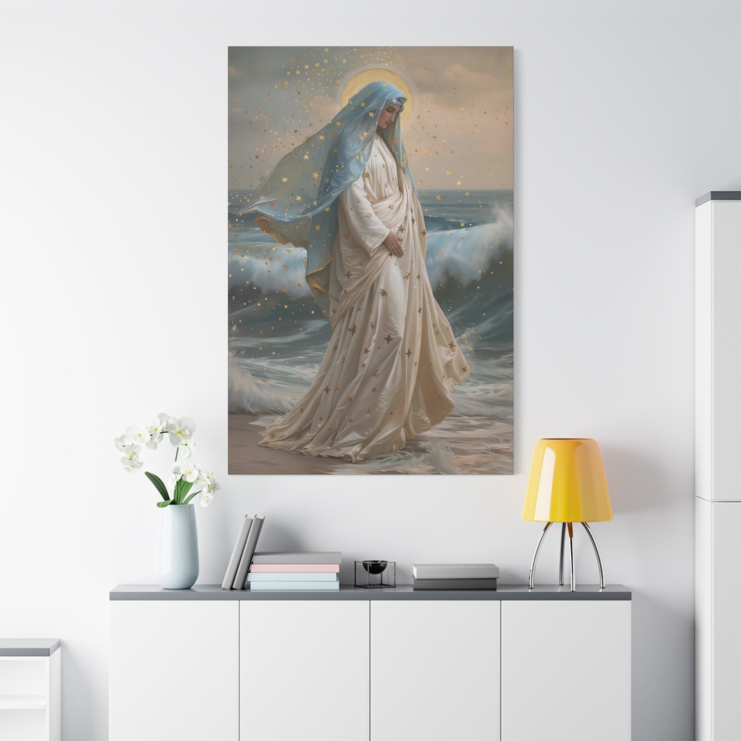 Ocean's Embrace - Devotion to Our Lady - Musseum Wrapped Canvas - Sanctified Souls - Religious Art for your Home - Our Lady Star of the Sea