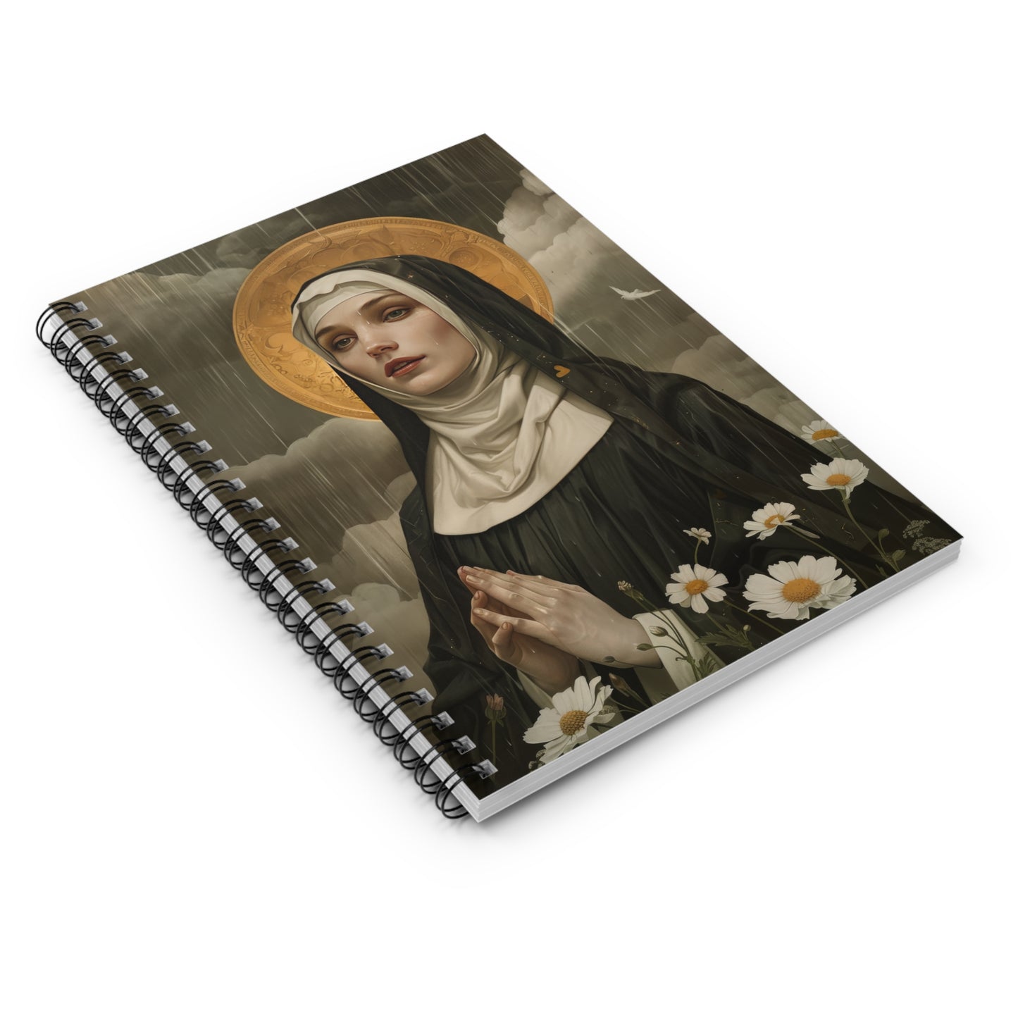 Saint Scholastica Journal - Sanctified Souls Art - Religious Based Notebook - Spiral Notebook - Ruled Line