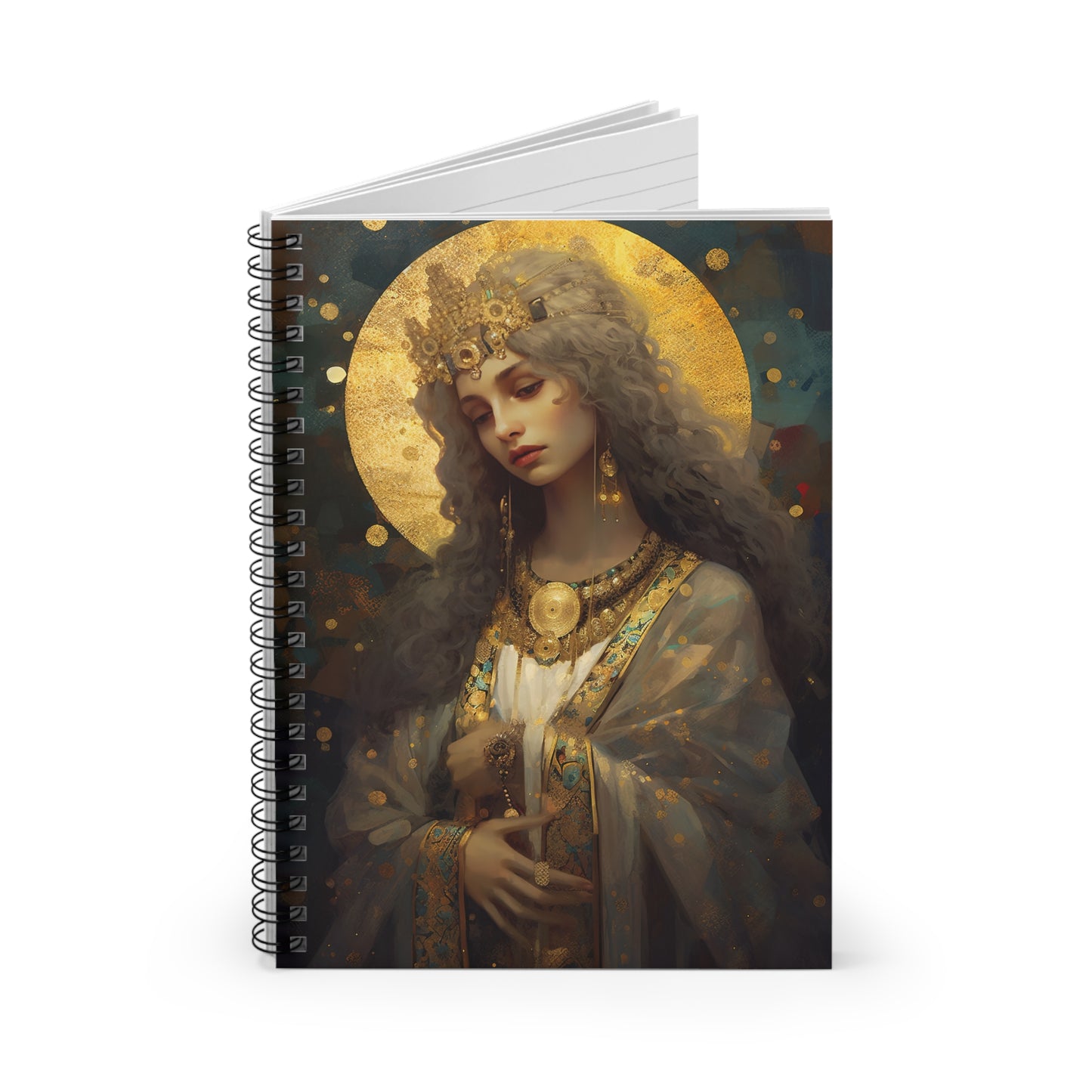 Saint Catherine of Alexandria Journal - Sanctified Souls Art - Religious Based Notebook - Spiral Notebook - Ruled Line
