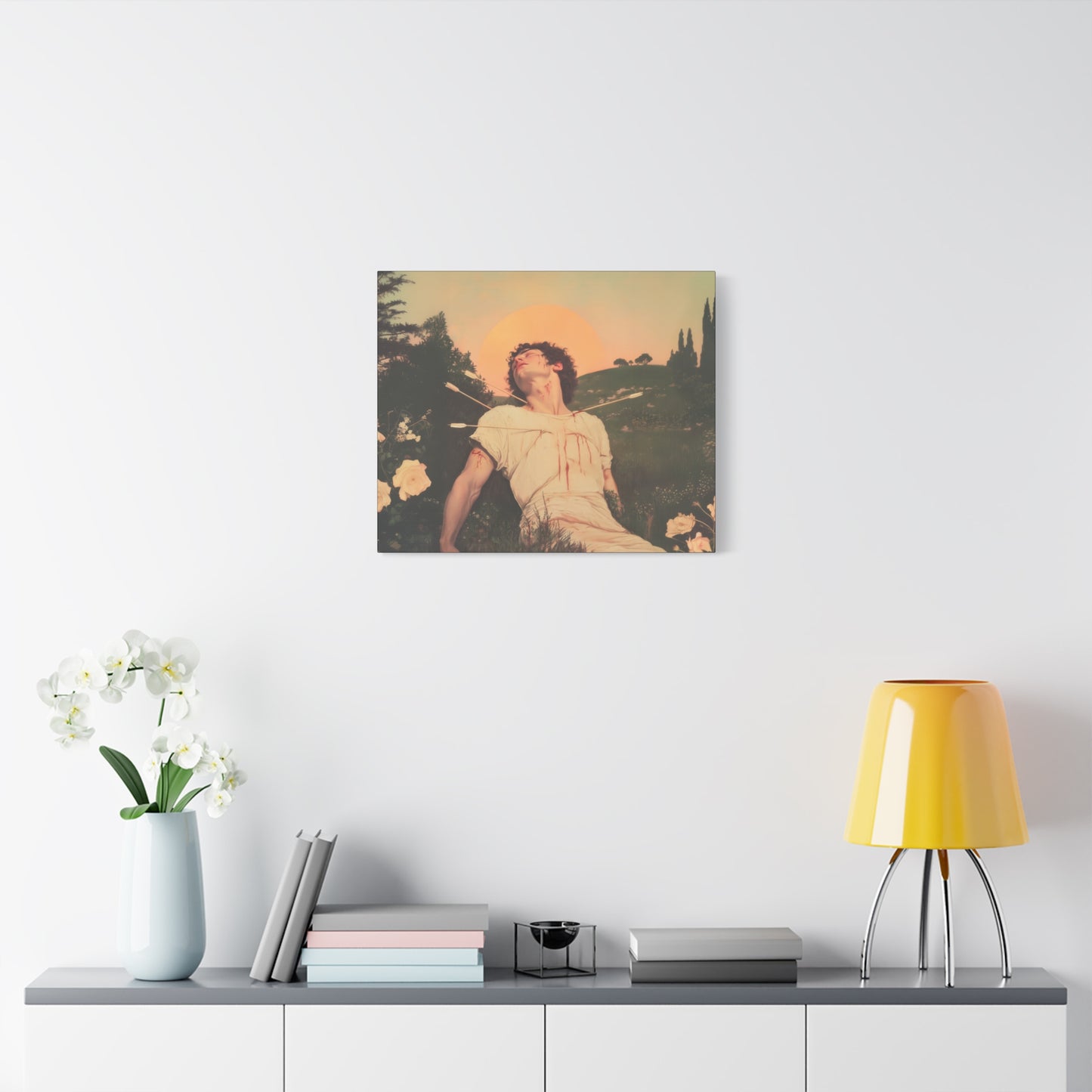 Saint Sebastian -  Museum Wrapped Canvas - Sanctified Souls Print - Religious Art for your Home - Catholic Patron Saint Art