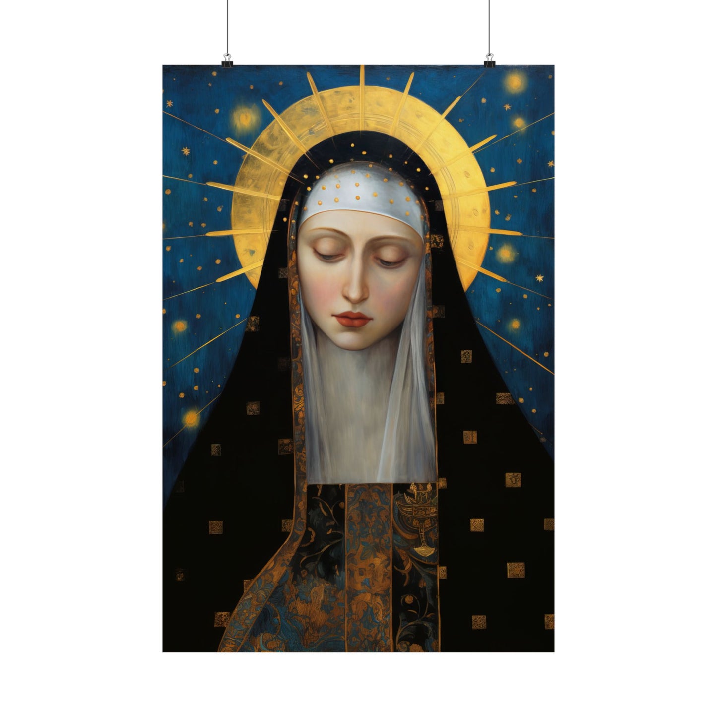 Saint Brigid of Sweden - Sanctified Souls Print - Multiple Sizes - Premium Matte Vertical Posters - Catholic Religious Art for the home