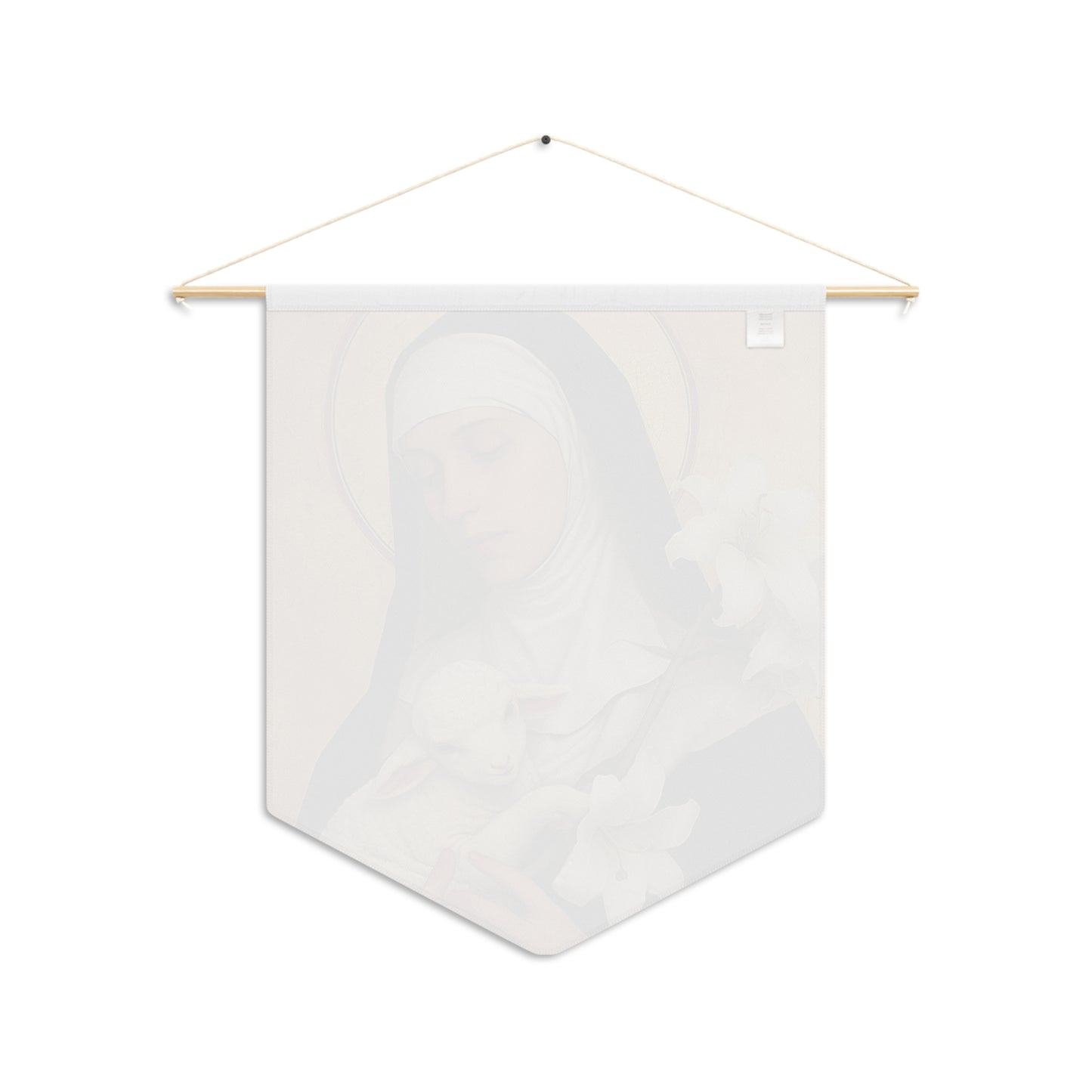 Saint Agnes of Montepulciano Pennant / Banner / Wall Hanging - Prayer room art - 18" x 21" - Catholic prayer Religious Christian Gift