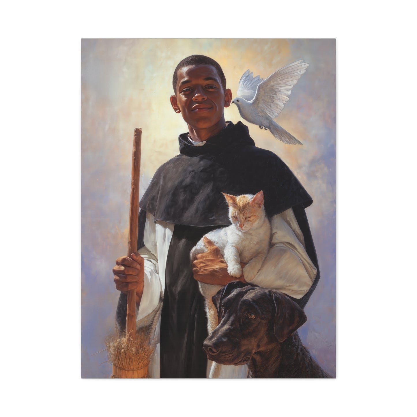 Saint Martin de Porres - Gallery Wrapped Canvas - Print - Religious Art for your Home - Catholic Art