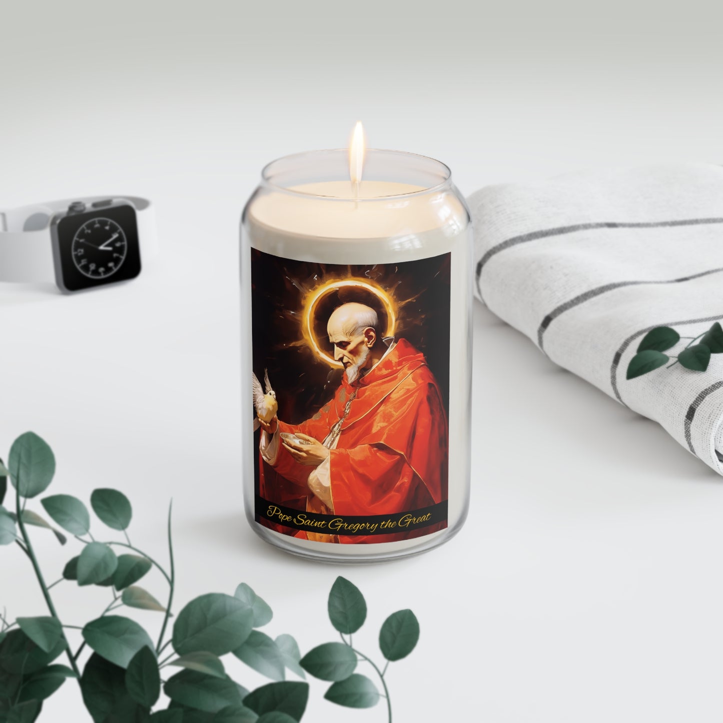 Pope Saint Gregory the Great  - Scented Prayer Candle, 13.75oz - Tall Size - Religious Prayer Candle - Catholic Art