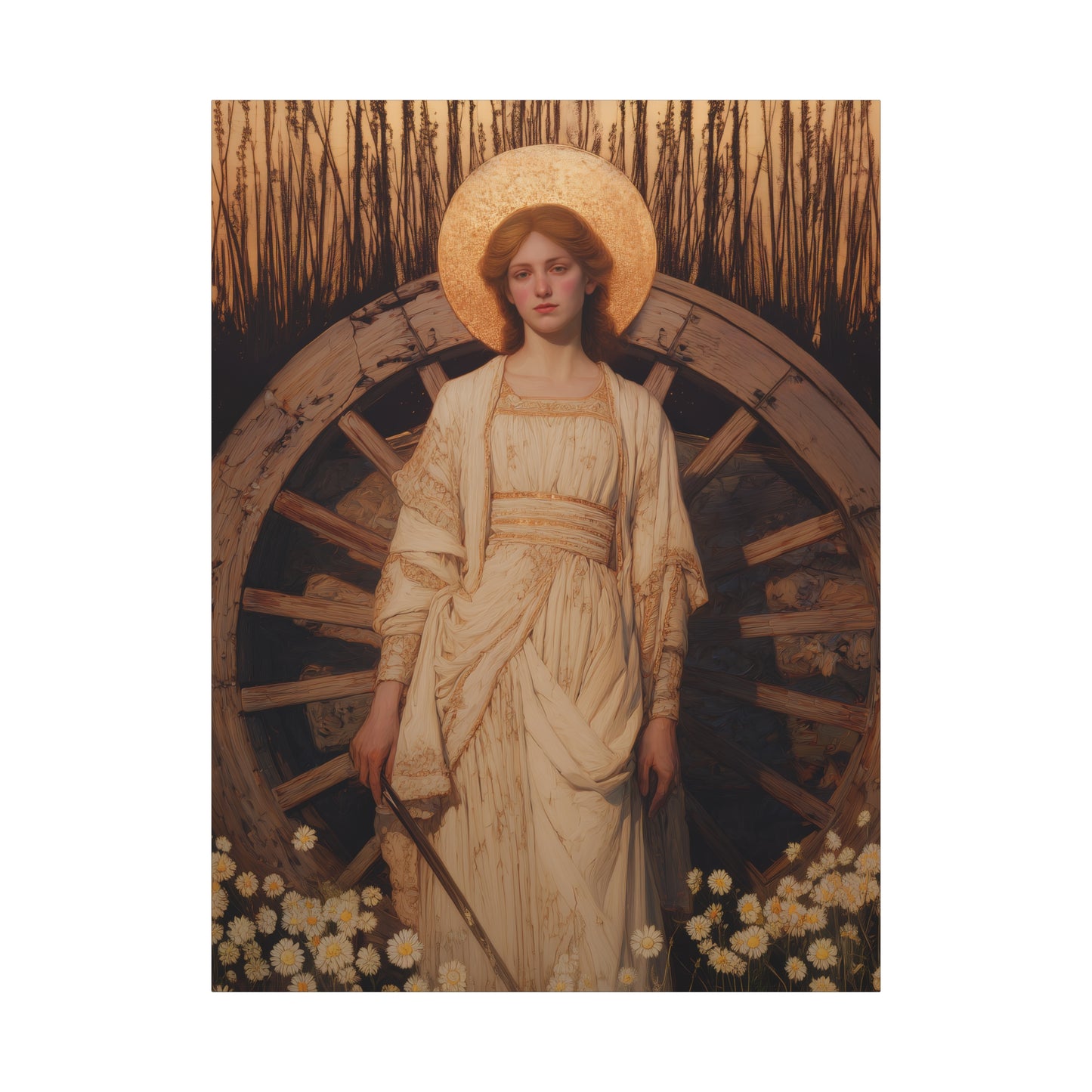 Saint Catherine of Alexandria -  Museum Wrapped Canvas - Sanctified Souls Print - Religious Art for your Home - Catholic Patron Saint Art